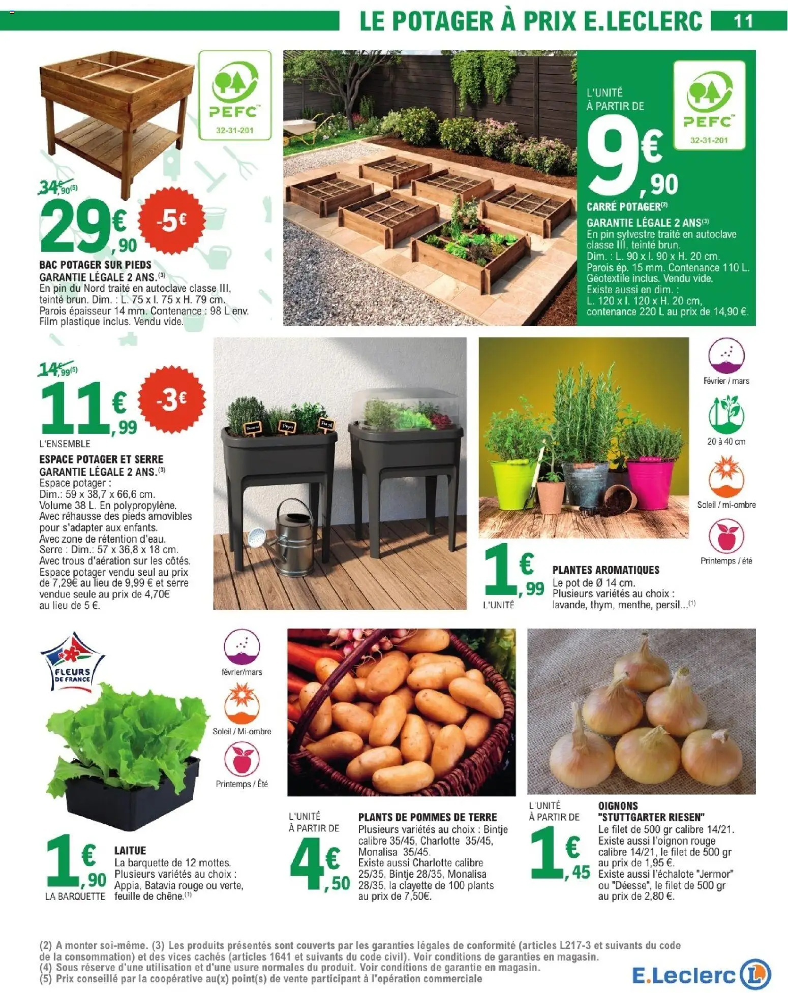 {H1} | Page: 11 | Produits: Plantes, Laitue, Géotextile, Pommes de terre