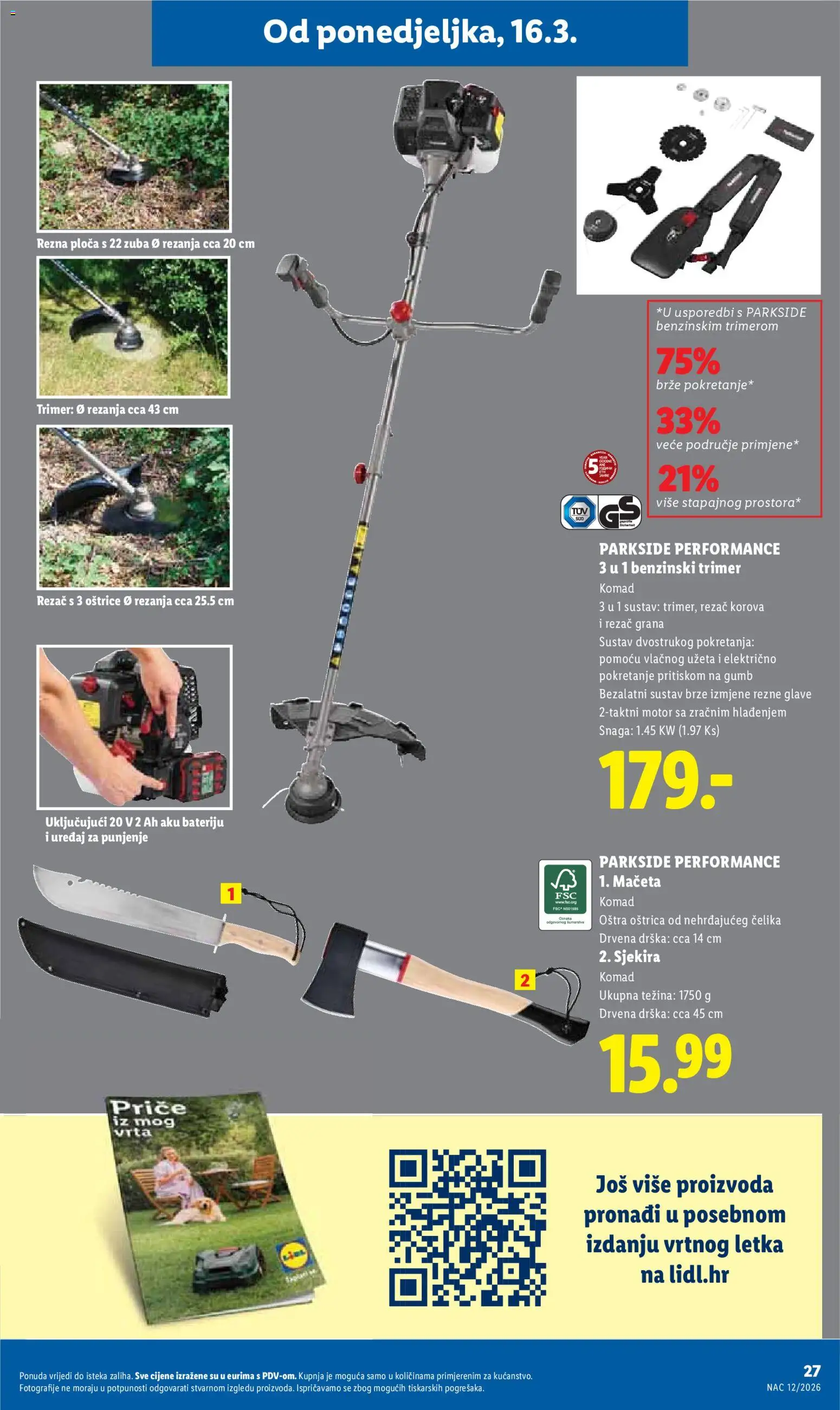 Lidl katalog | vrijedi od 16.03.2026 | Stranica: 27 | Proizvodi: Trimer, Axe, Rezač, Parkside