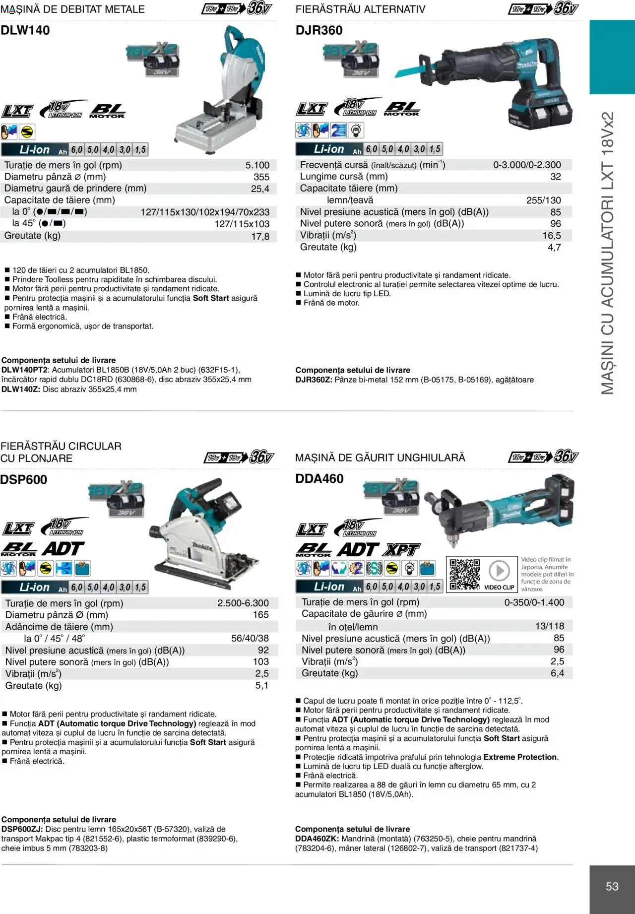 Noul catalog Makita – valabil de la 08.01.2025 | Pagină: 53 | Produse: Mașină de găurit, Încărcător, Video, Mâner