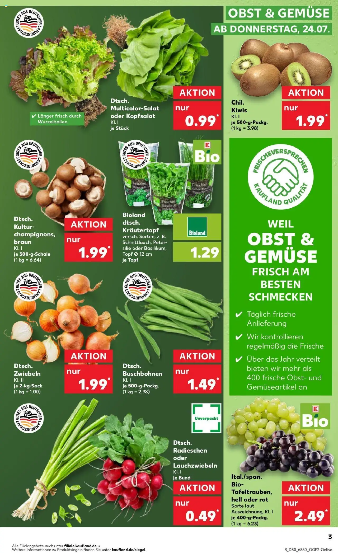 Kaufland prospekt Ingelheim Am Rhein	 - gültig ab dem 27.07.2025 | Seite: 18 | Produkte: Zwiebeln, Gemüse, Obst, Petersilie
