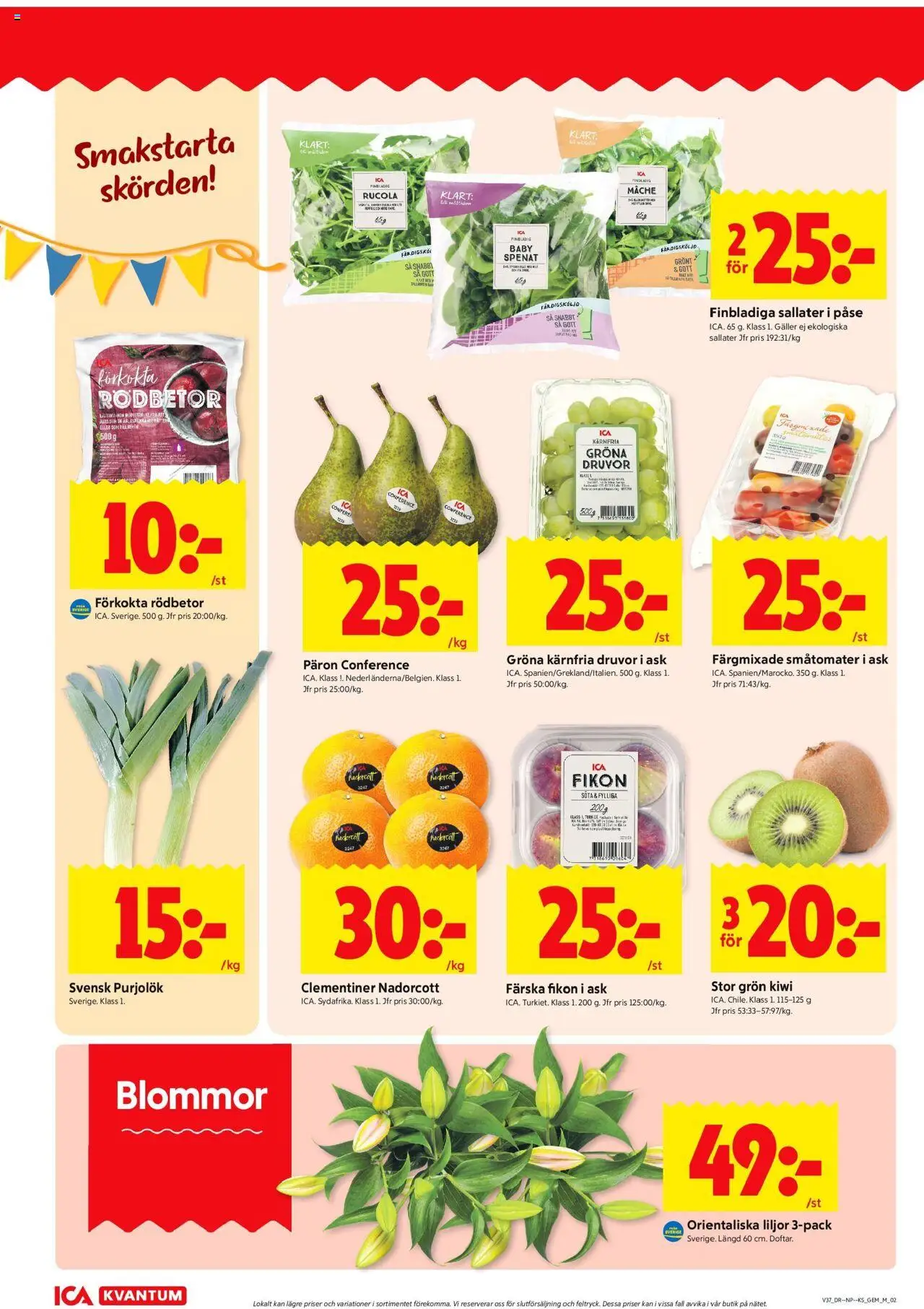 ICA Kvantum reklamblad aktuell från 08.09.2025 | Sida: 2 | Produkter: Galler, Spenat, Kiwi