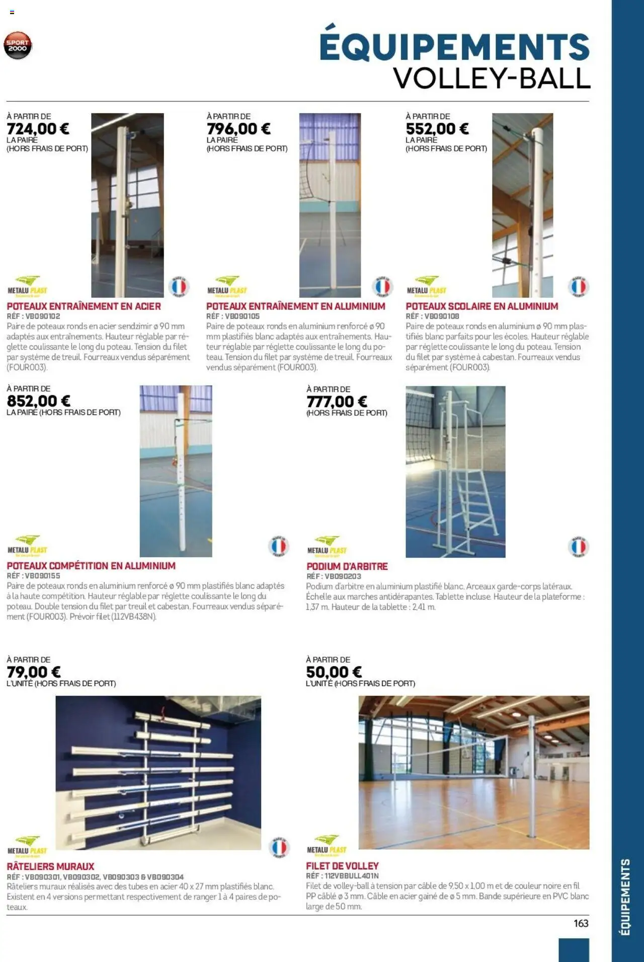 {H1} | Page: 163 | Produits: Tablette, Câble, Filet de volleyball