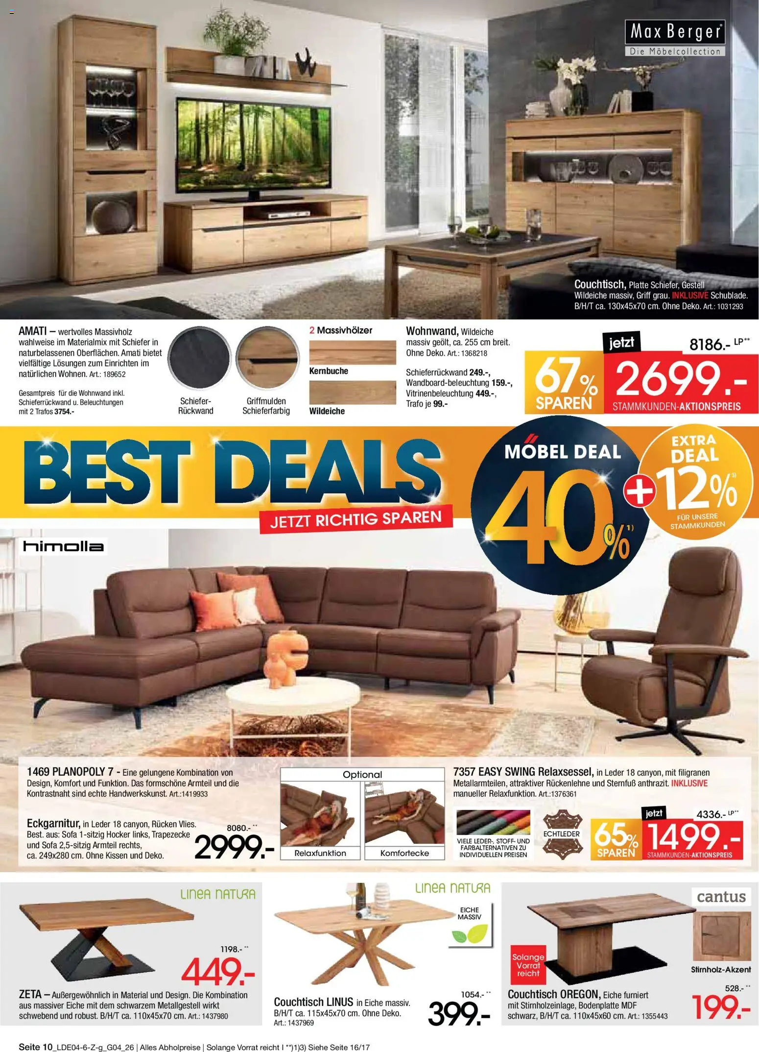 Zurbrüggen Italienische Wochen – gültig ab 11.04.2026 | Seite: 10 | Produkte: Hocker, Wohnwand, Kissen, Couchtisch