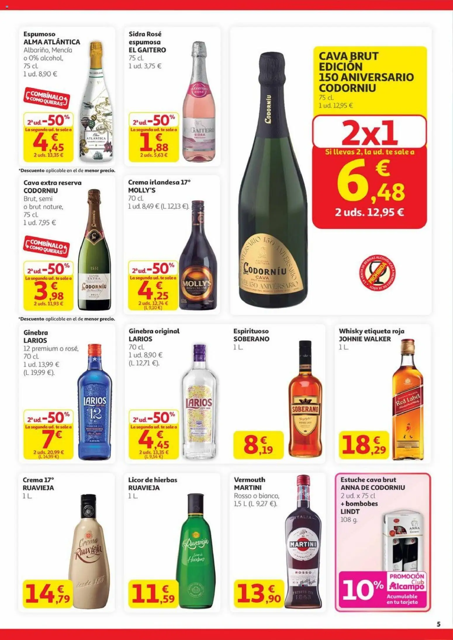 Alcampo - Canarias │ válido desde el 20.11.2025 | Página: 5 | Productos: Licor, Ginebra, Té, Whisky