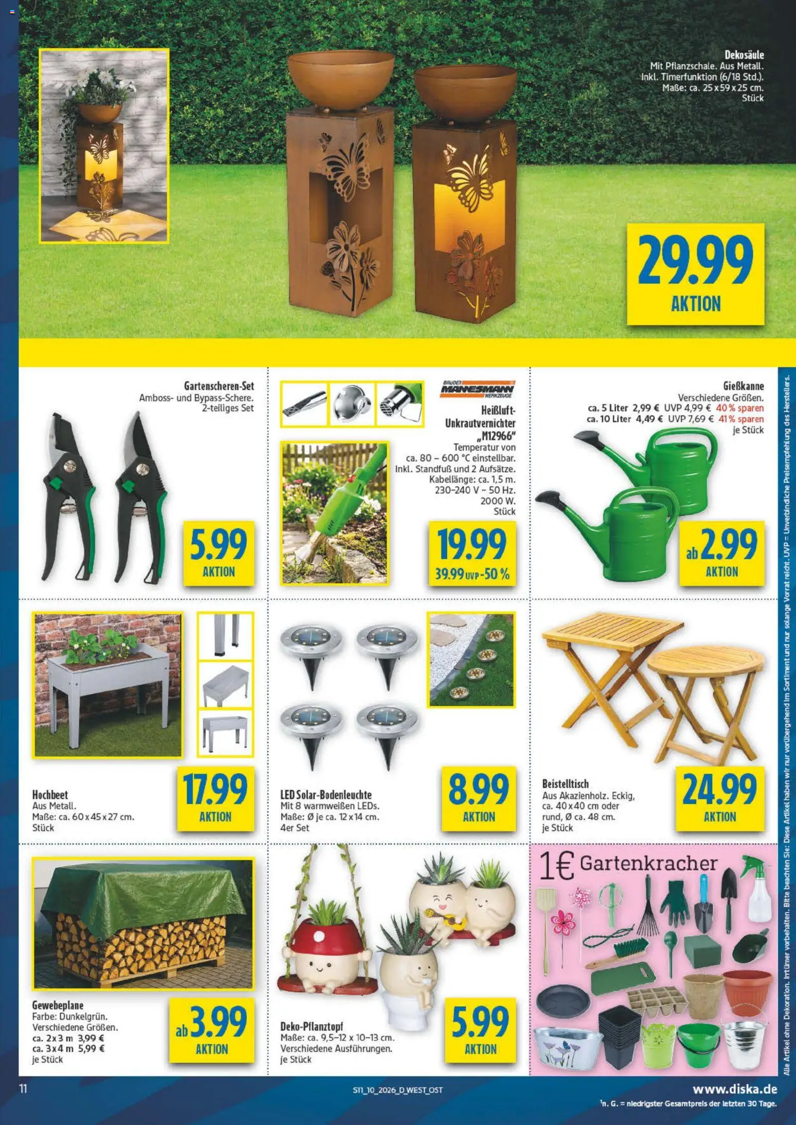 AEZ Prospekt 	 – gültig ab 02.03.2026 | Seite: 11 | Produkte: Hochbeet, Beistelltisch