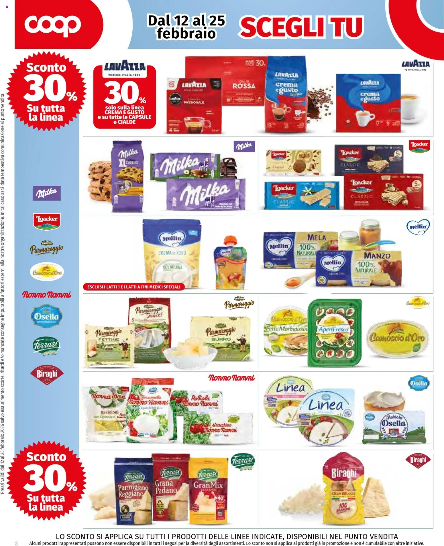 Volantino COOP del 12.02.2026 | Pagina: 8 | Prodotti: Manzo, Burro, Lavazza, Robiola