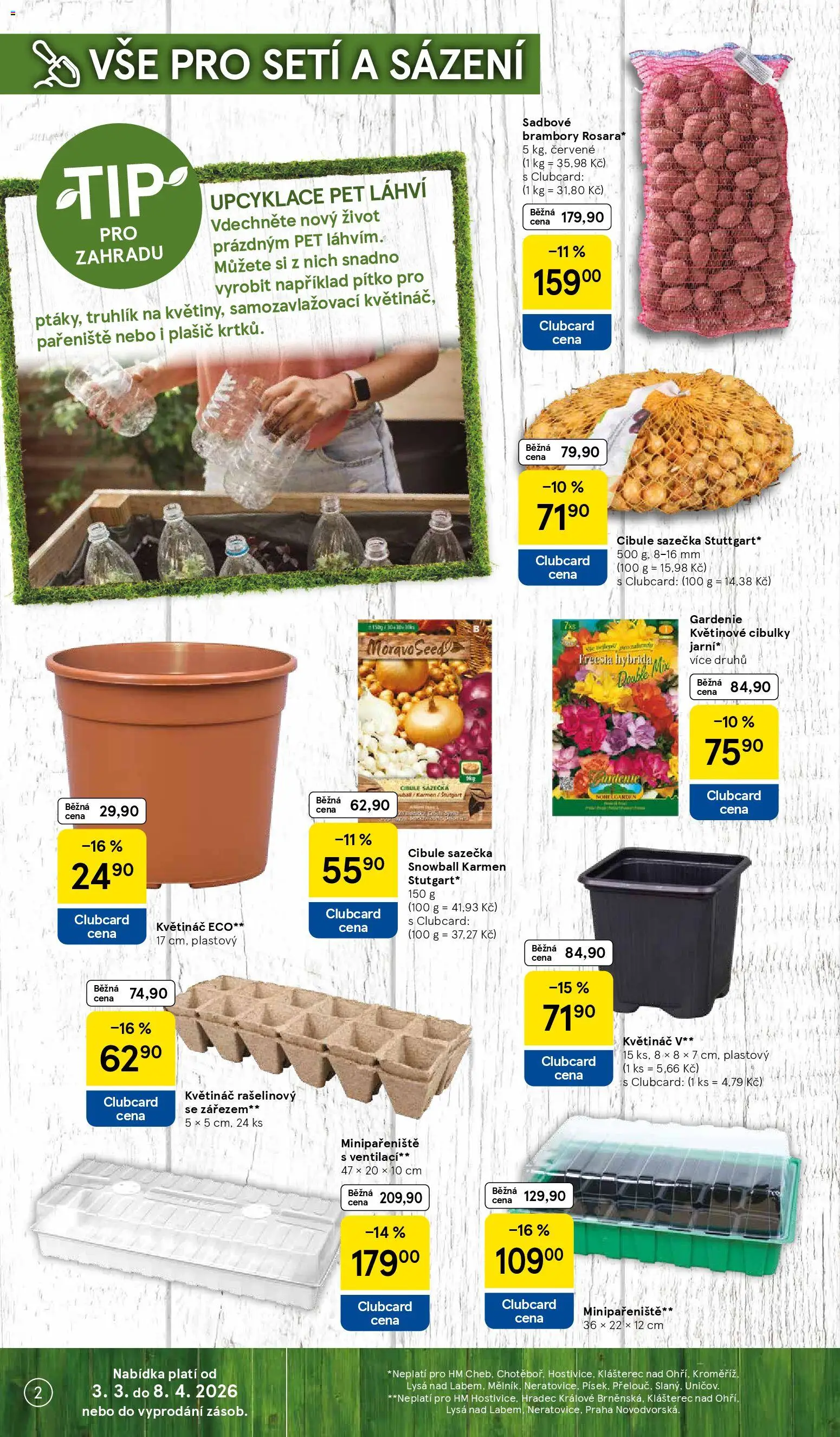Tesco katalog od 03.03.2026 | Strana: 2 | Produkty: Truhlík, Pařeniště, Brambory, Plašič