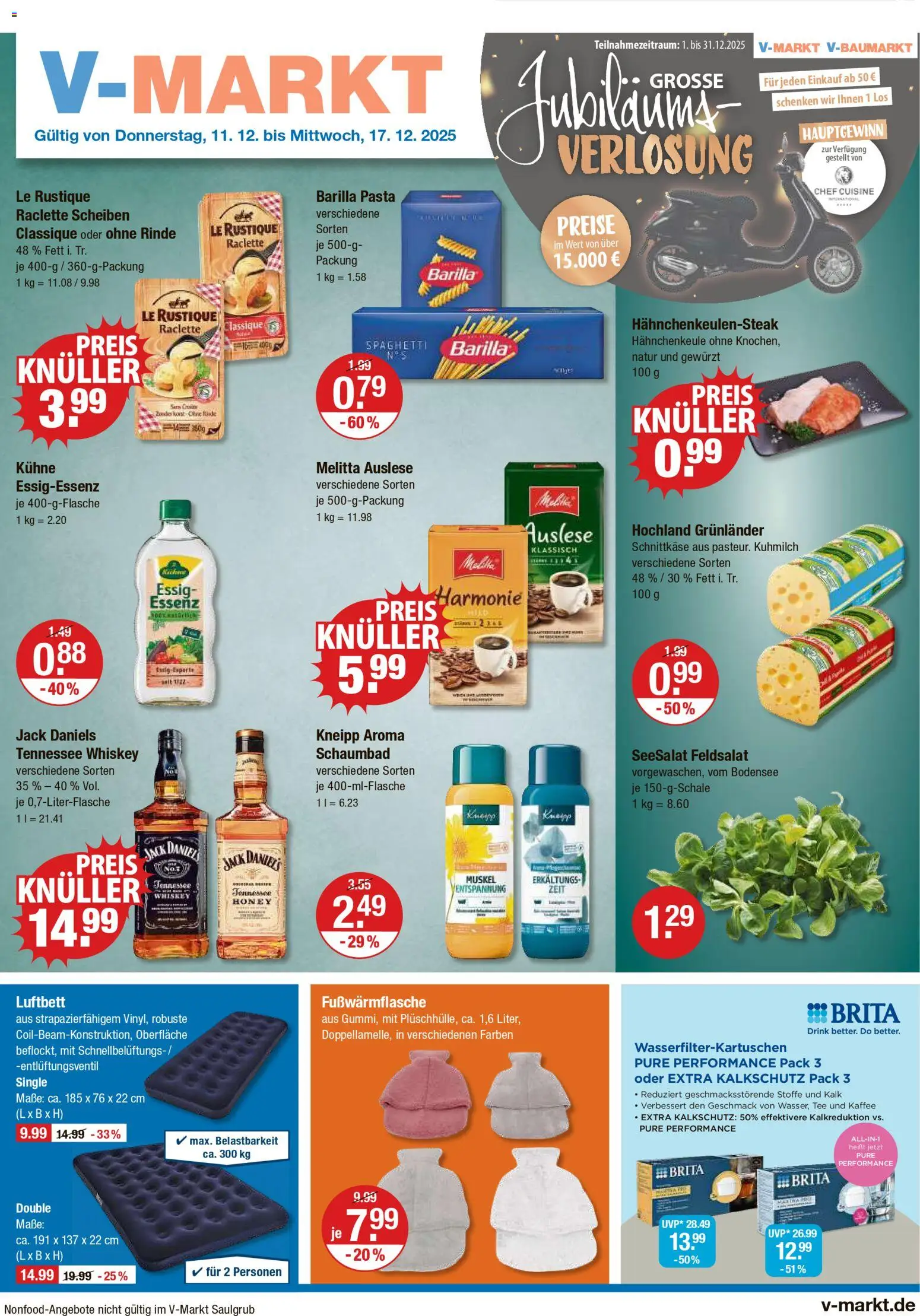 V-Markt - München – gültig ab 11.12.2025 | Seite: 1 | Produkte: Melitta, Essig, Raclette, Whiskey