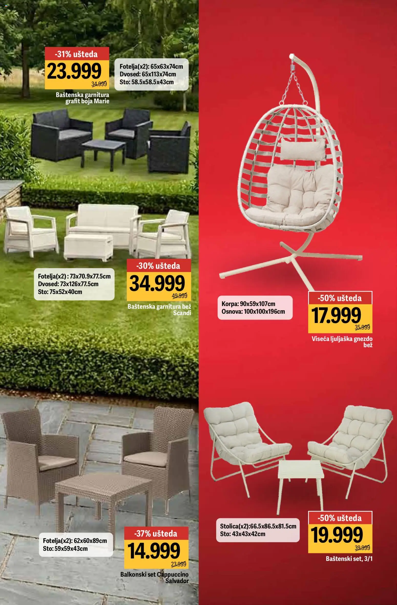 Mega Maxi katalog - važi od 02.04.2026 | Strana: 3 | Proizvode: Sto, Korpa, Ljuljaška, Dvosed