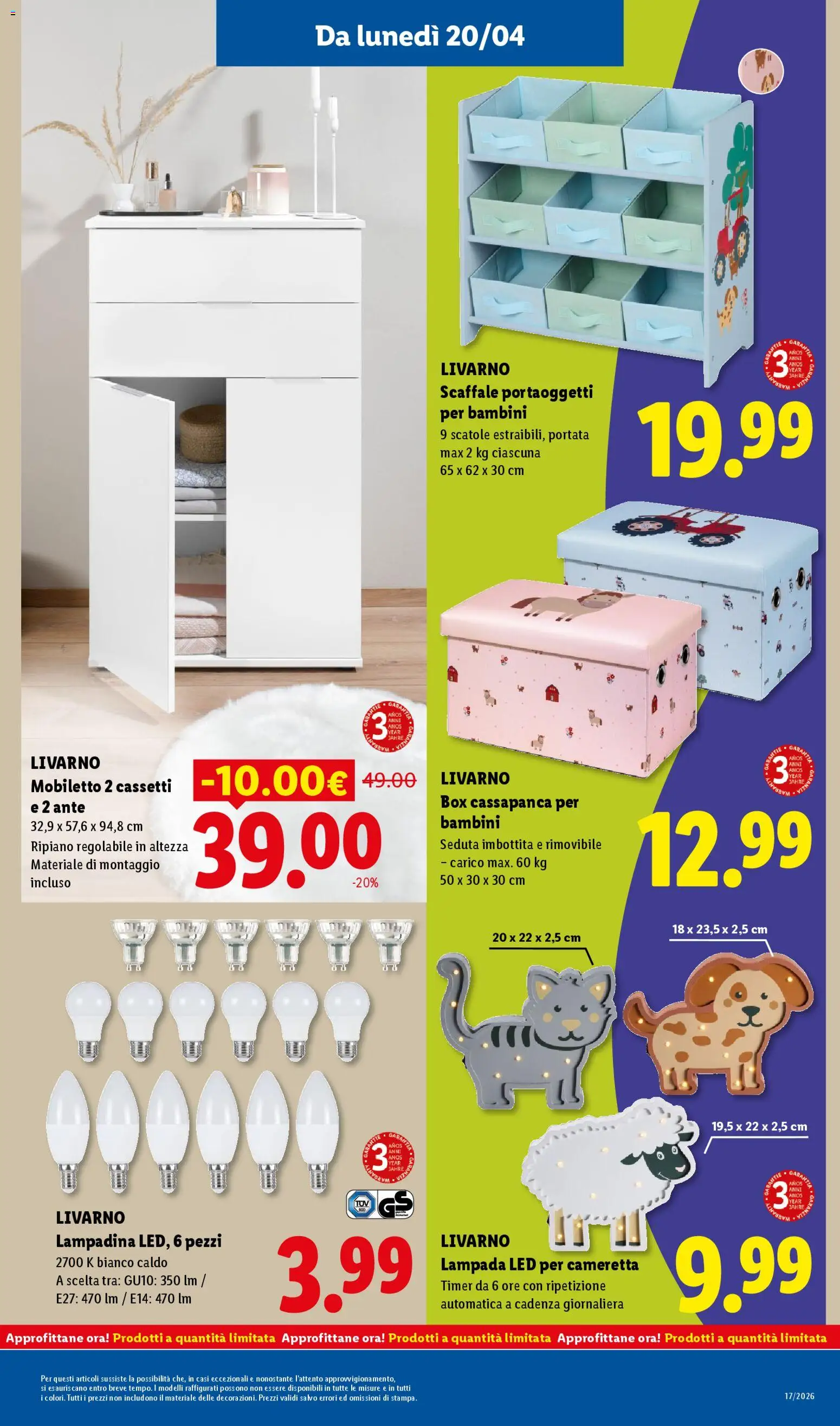 Volantino Lidl del 16.04.2026 | Pagina: 33 | Prodotti: Ripiano, Scaffale, Lampada