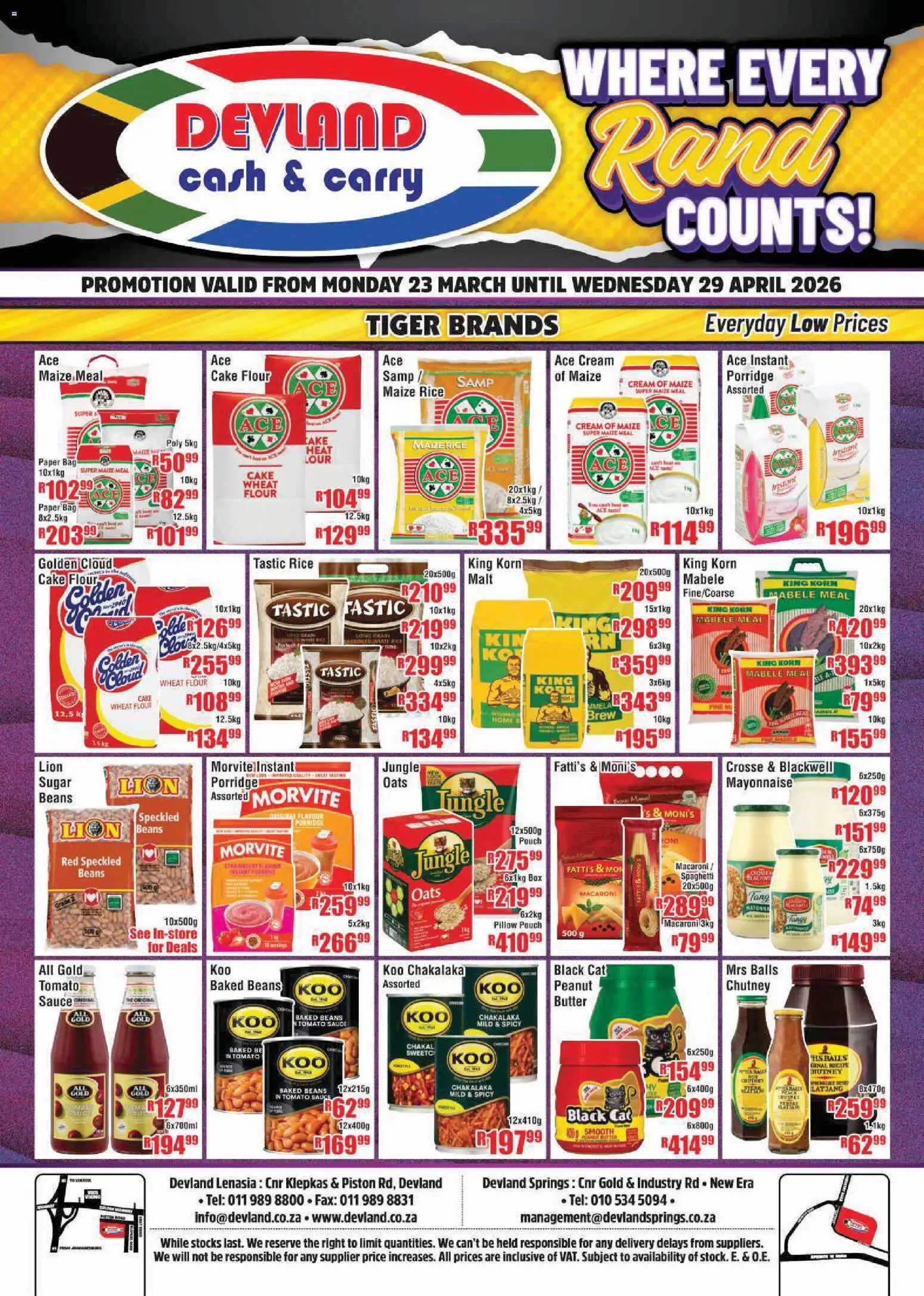 New Devland catalogue – valid from 23.03.2026 | Page: 1 | Products: Cake, Baked beans, Cream, Paper