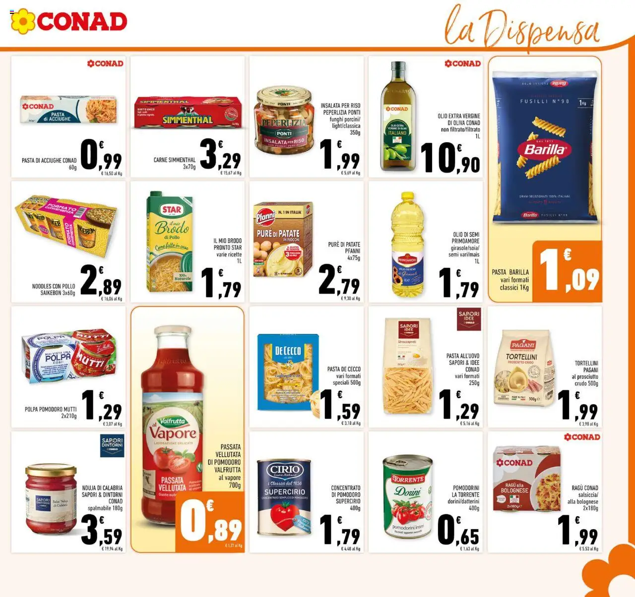 Volantino Conad del 08.10.2025 | Pagina: 15 | Prodotti: Pomodorini, Olive, Prosciutto, Olio extra vergine