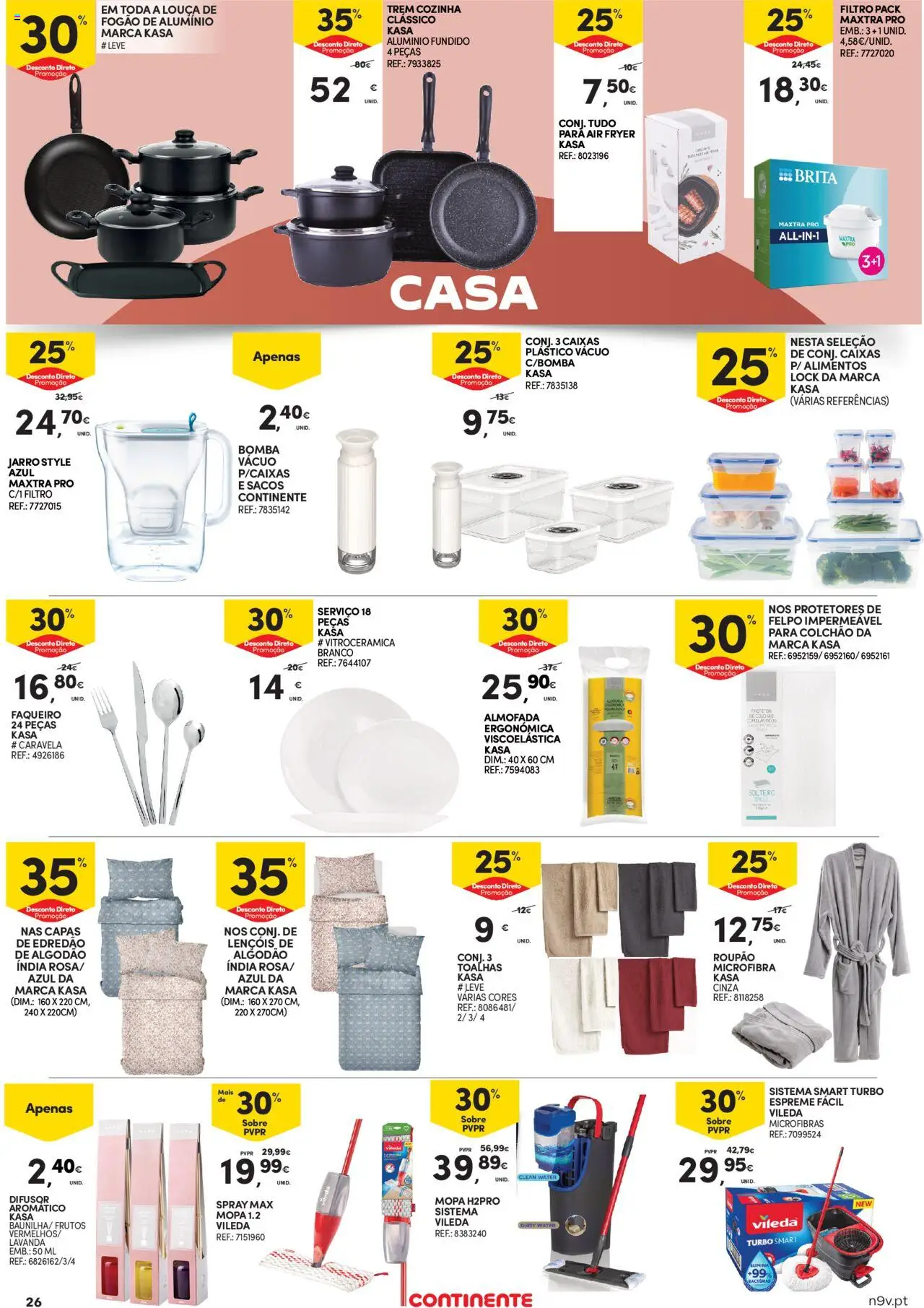 Continente - Açores │ válido de 18.09.2025 | Página: 26 | Produtos: Fogão, Algodão, Almofada, Roupão