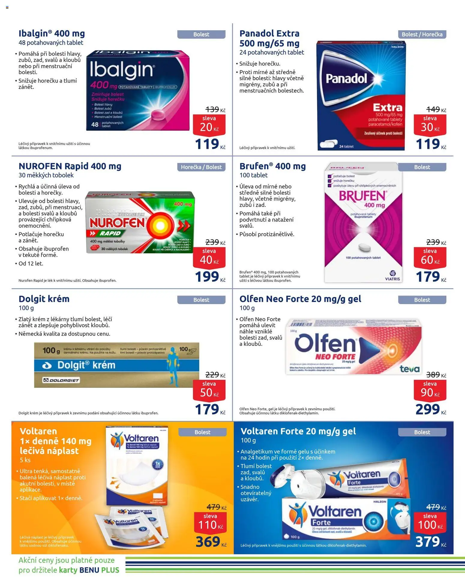 Benu leták od 01.03.2026 | Strana: 4 | Produkty: Dolgit krém, Náplast, Krém, Tablet