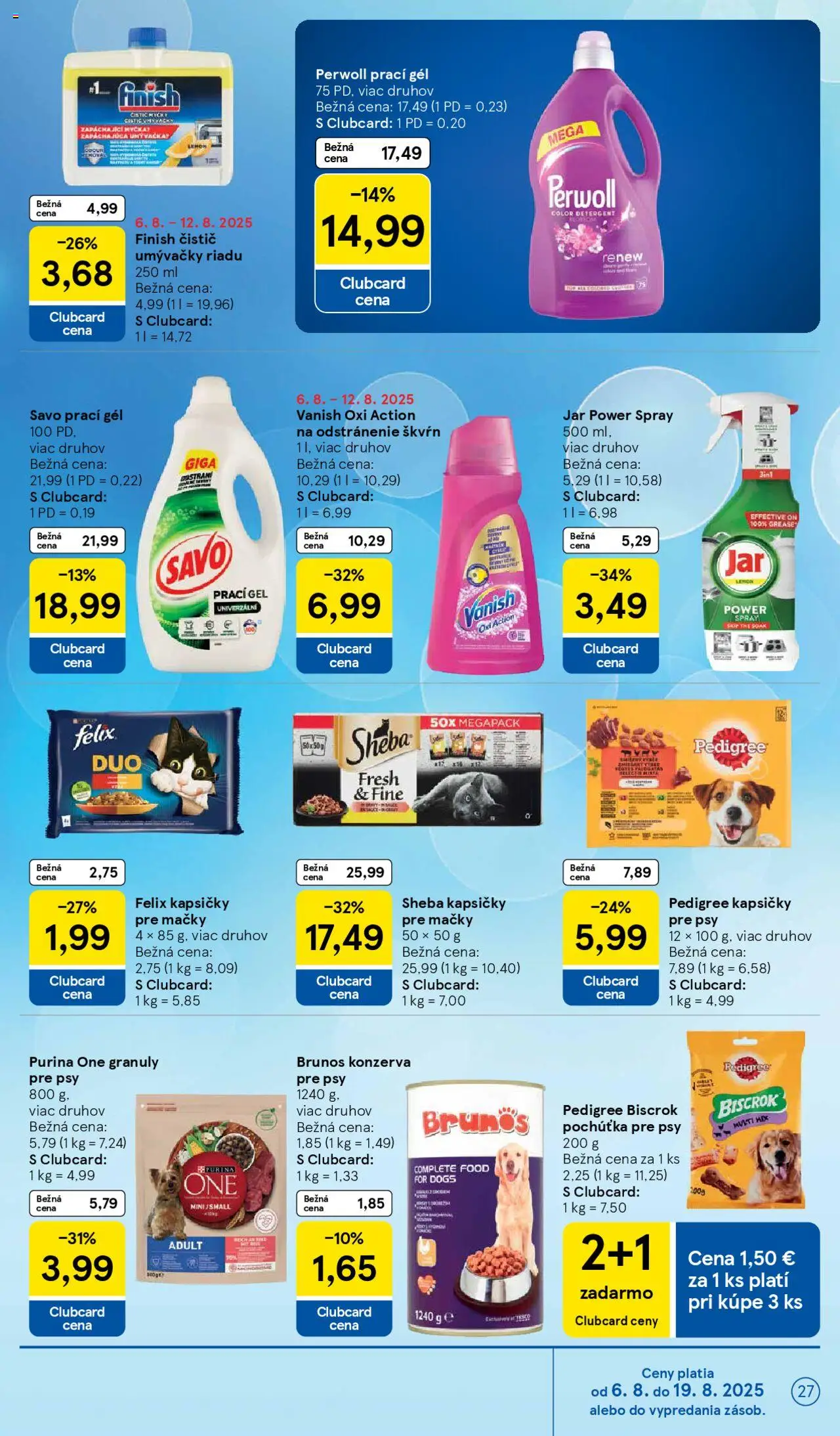 Tesco Hypermarket - leták │ platný od 06.08.2025 | Strana: 27 | Produkty: Felix, Perwoll, Savo, Jar