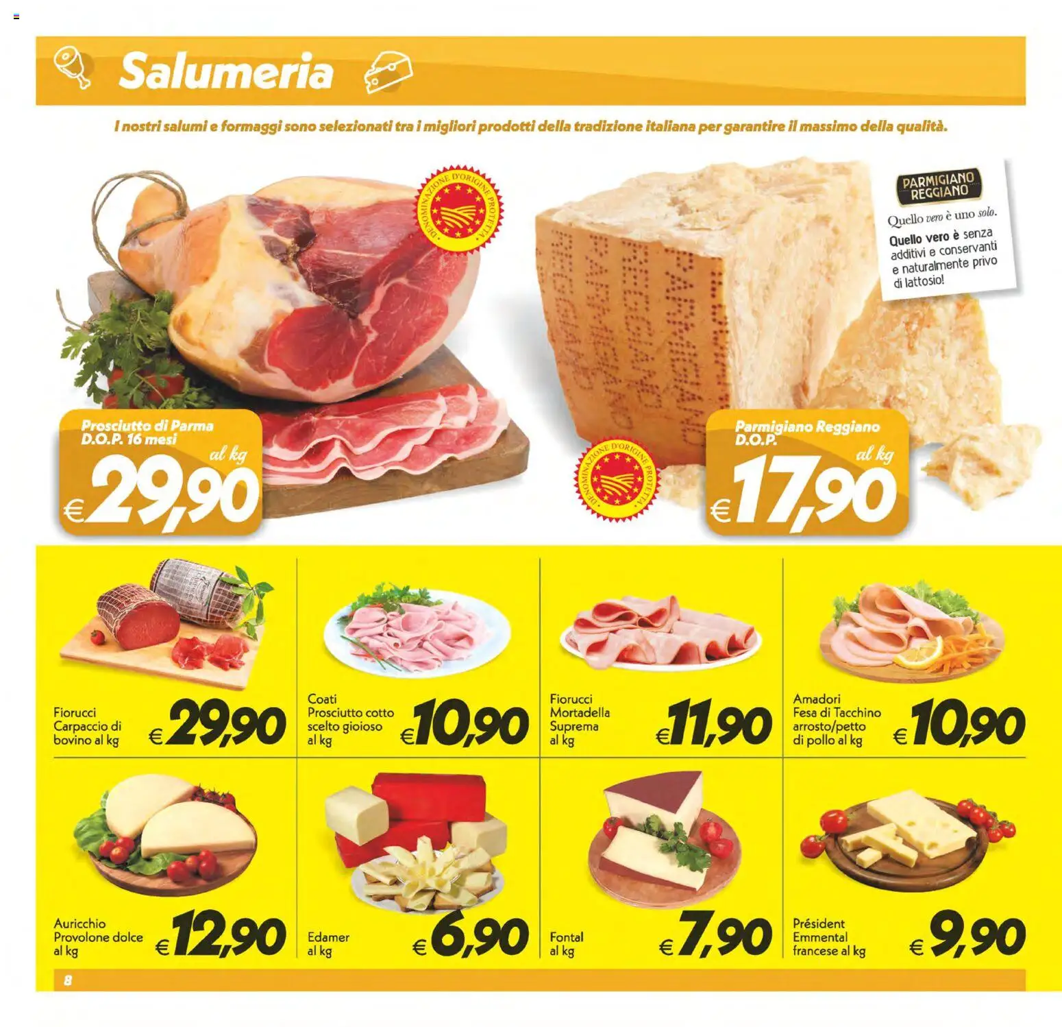 Volantino SuperConveniente del 17.04.2026 | Pagina: 8 | Prodotti: Bovino, Tacchino, Mortadella, Parmigiano