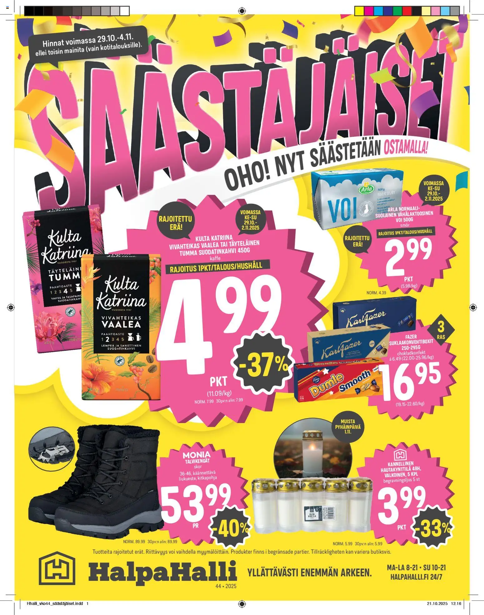 Halpa Halli tarjoukset – voimassa 29.10.2025 alkaen | Sivu: 1 | Tuotteet: Voi, Talvikengät