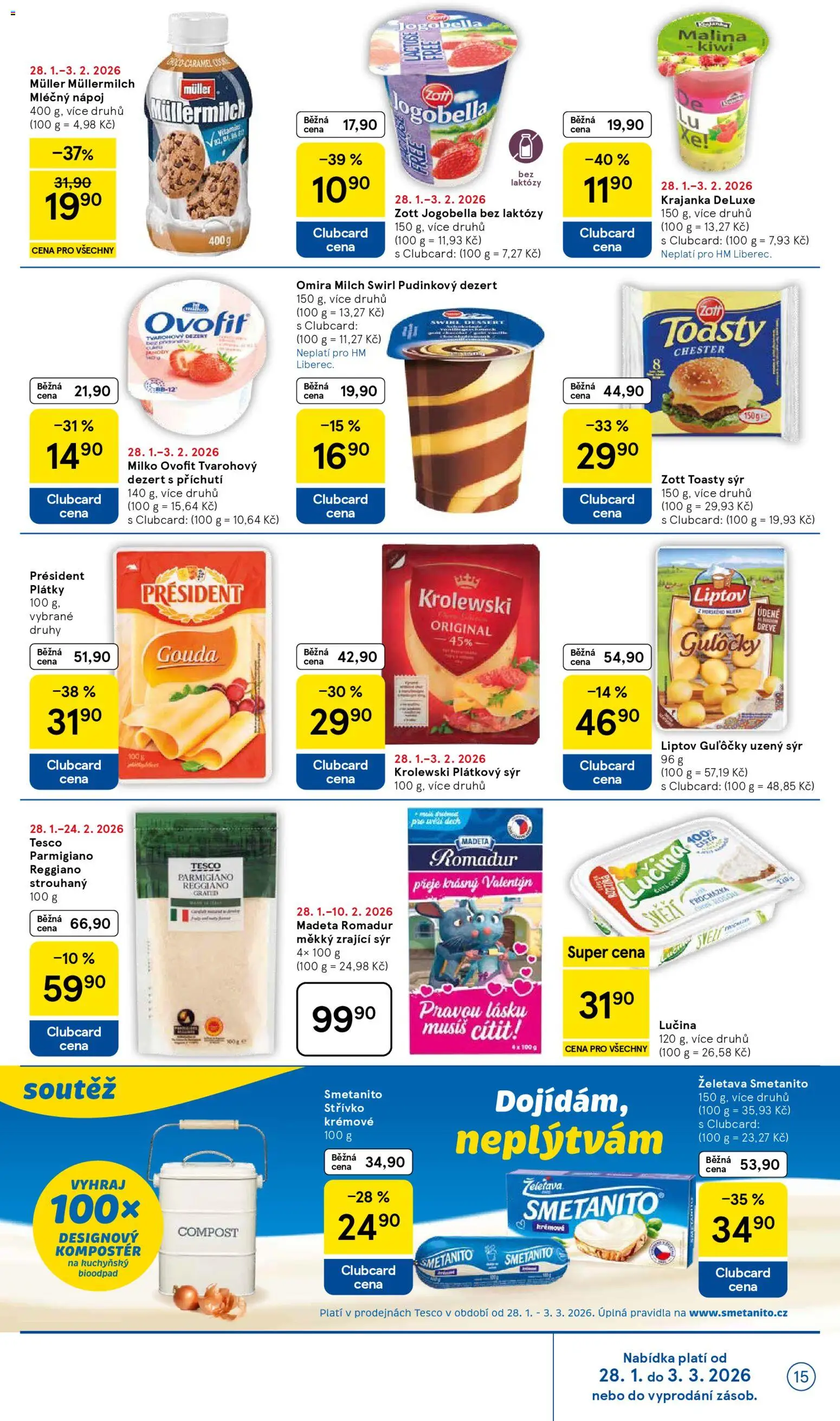 Tesco leták - Hypermarket od 28.01.2026 | Strana: 15 | Produkty: Gouda, Lučina, Kiwi, Deluxe