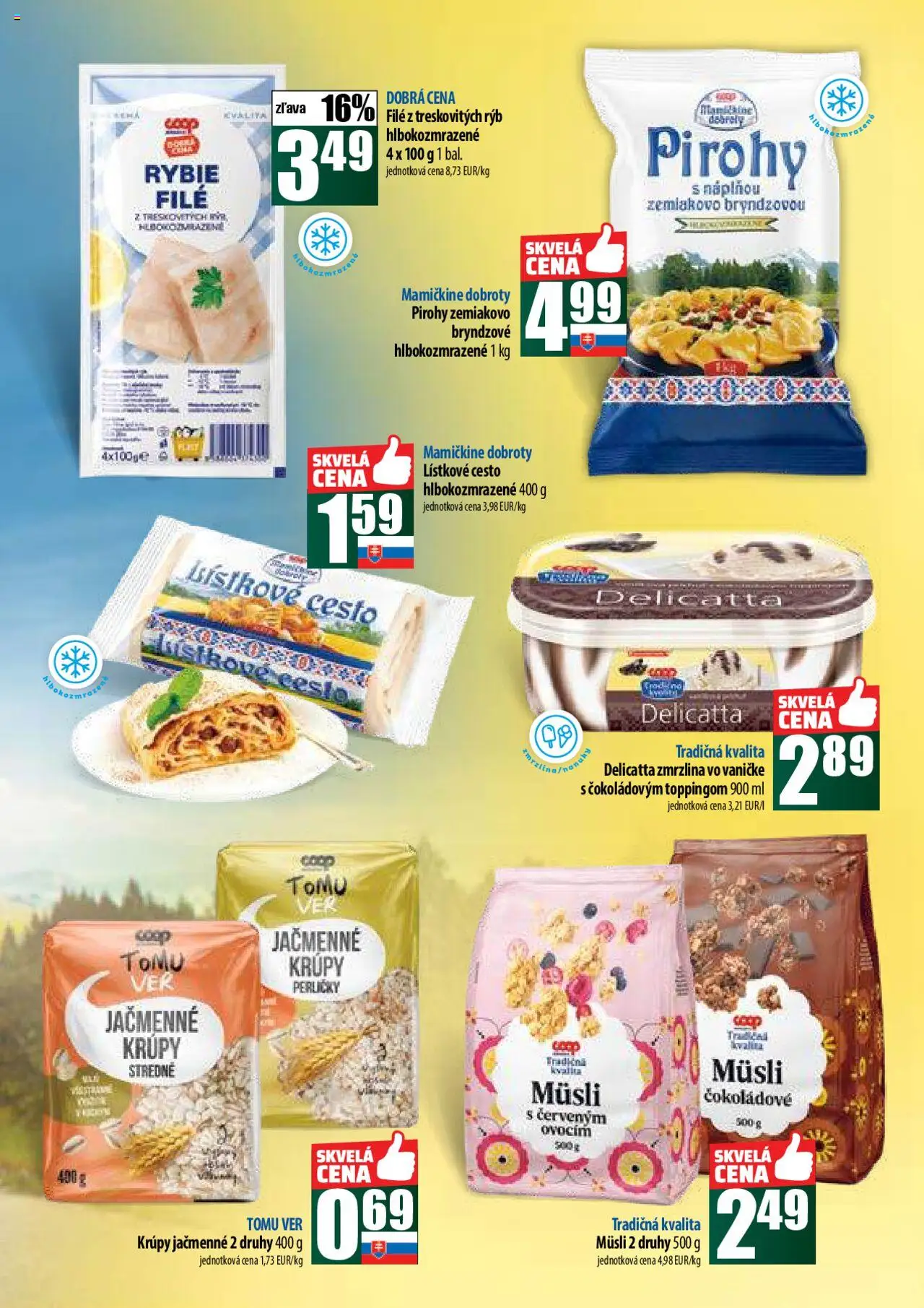 COOP Jednota široká ponuka │ platný od 21.08.2025 | Strana: 4 | Produkty: Pirohy, Zmrzlina, Lístkové cesto