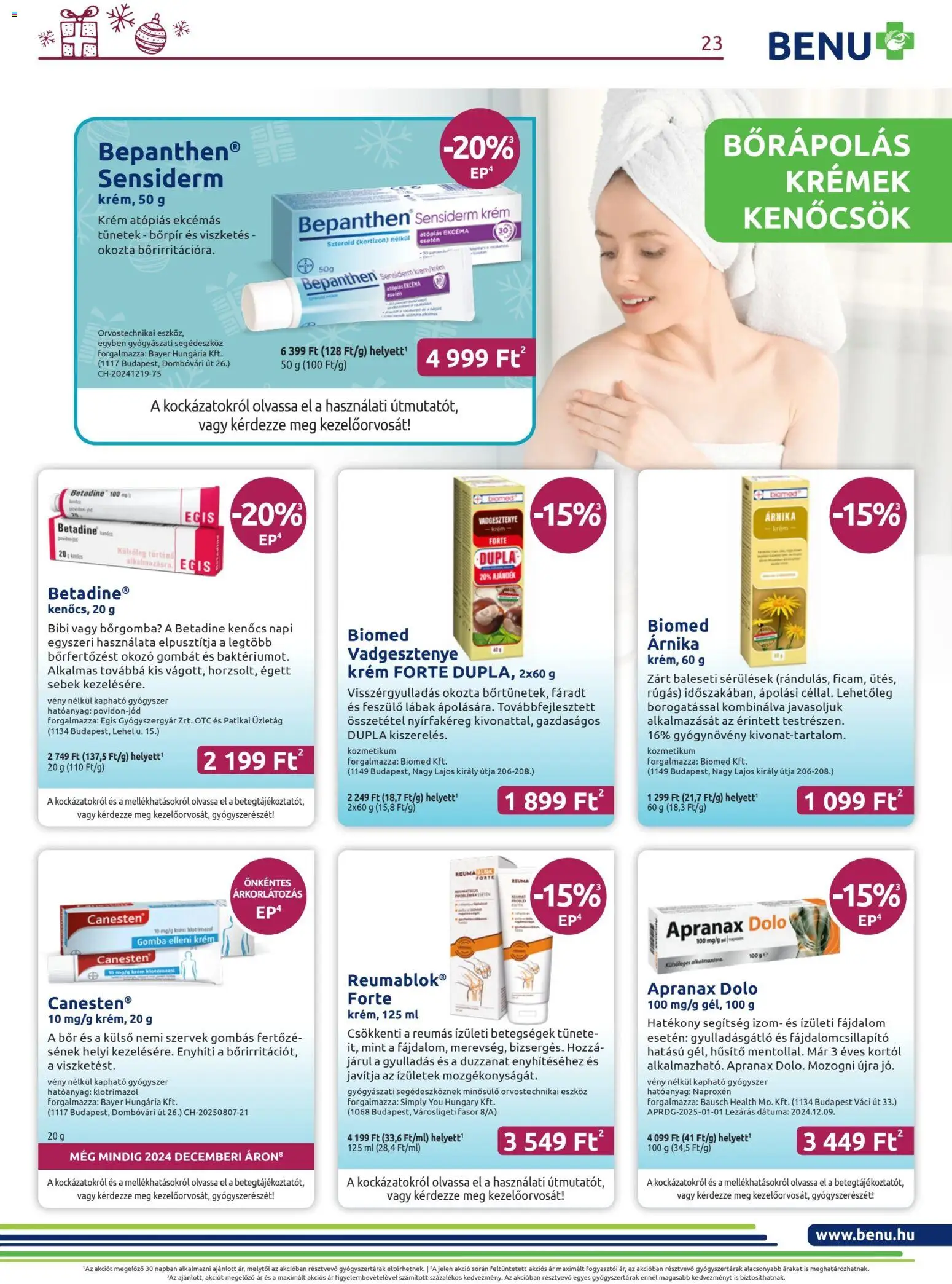 BENU Gyógyszertárak akciós ujság - amely érvényes a következő dátumtól: 01.12.2025 | Oldal: 23
