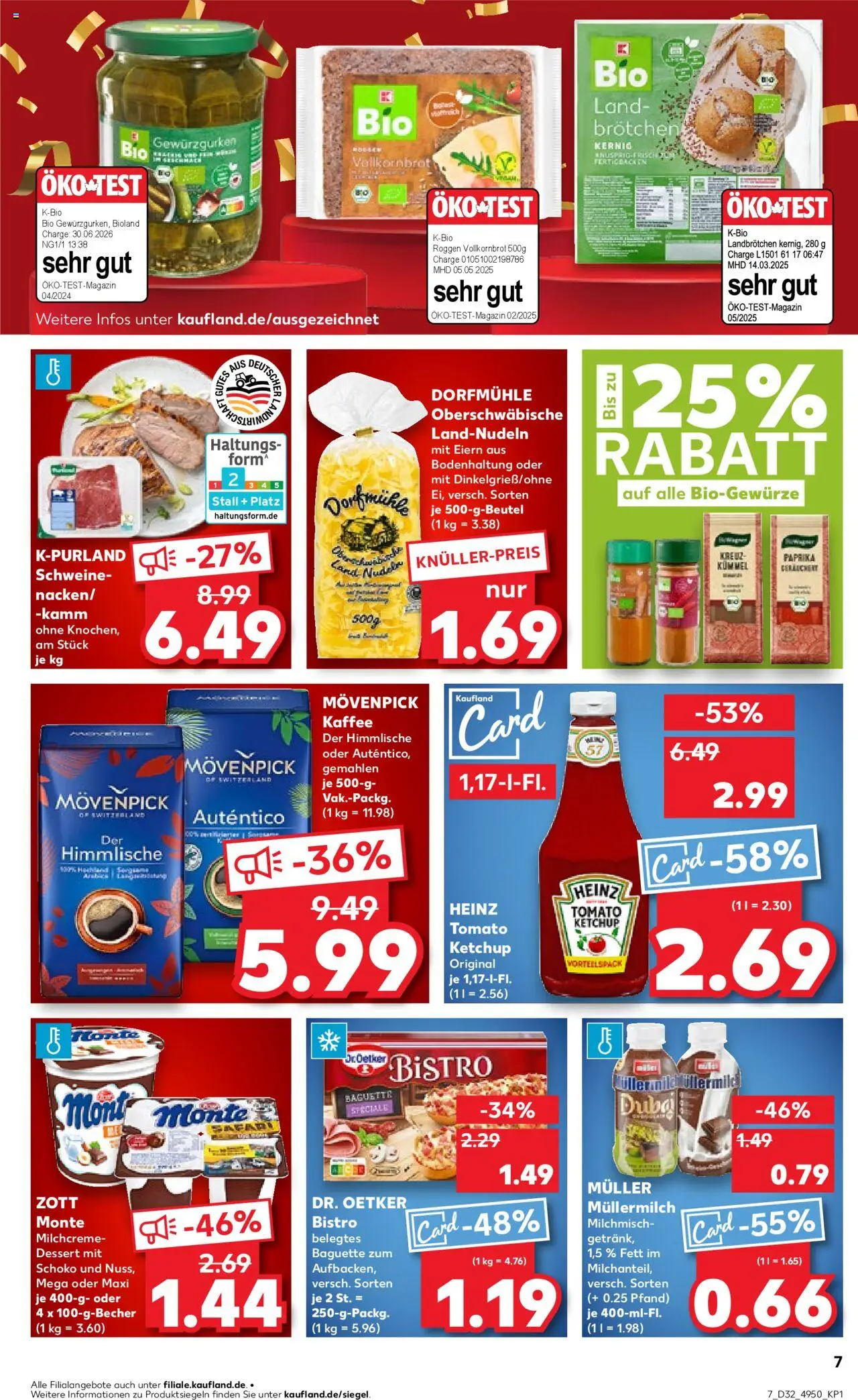 Kaufland prospekt Stuttgart	 - gültig ab dem 07.08.2025 | Seite: 7 | Produkte: Kaffee, Vollkornbrot, Nudeln, Ketchup