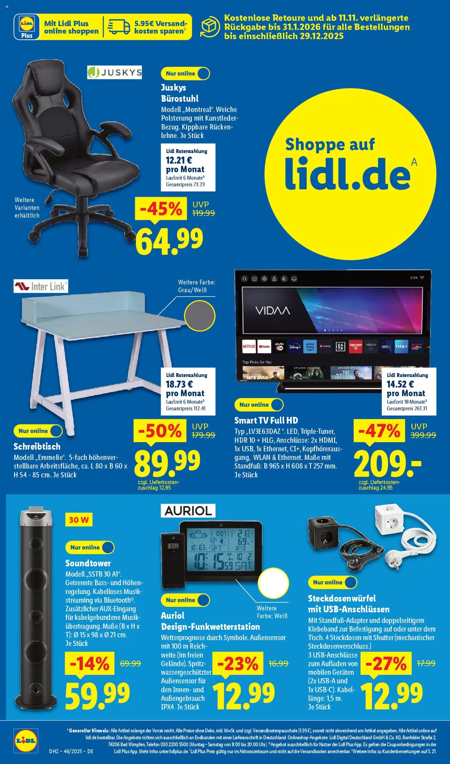 Lidl Prospekt Prenzlau – gültig ab 10.11.2025 | Seite: 18 | Produkte: Top, Bad, Smart TV, TV