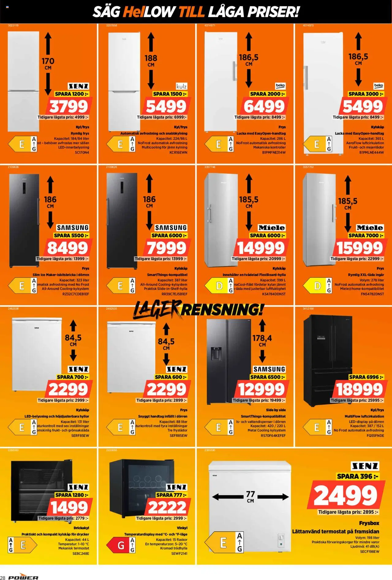 Power reklamblad aktuell från 06.10.2025 | Sida: 28 | Produkter: Vinkyl, Låda, Frysbox, Frys