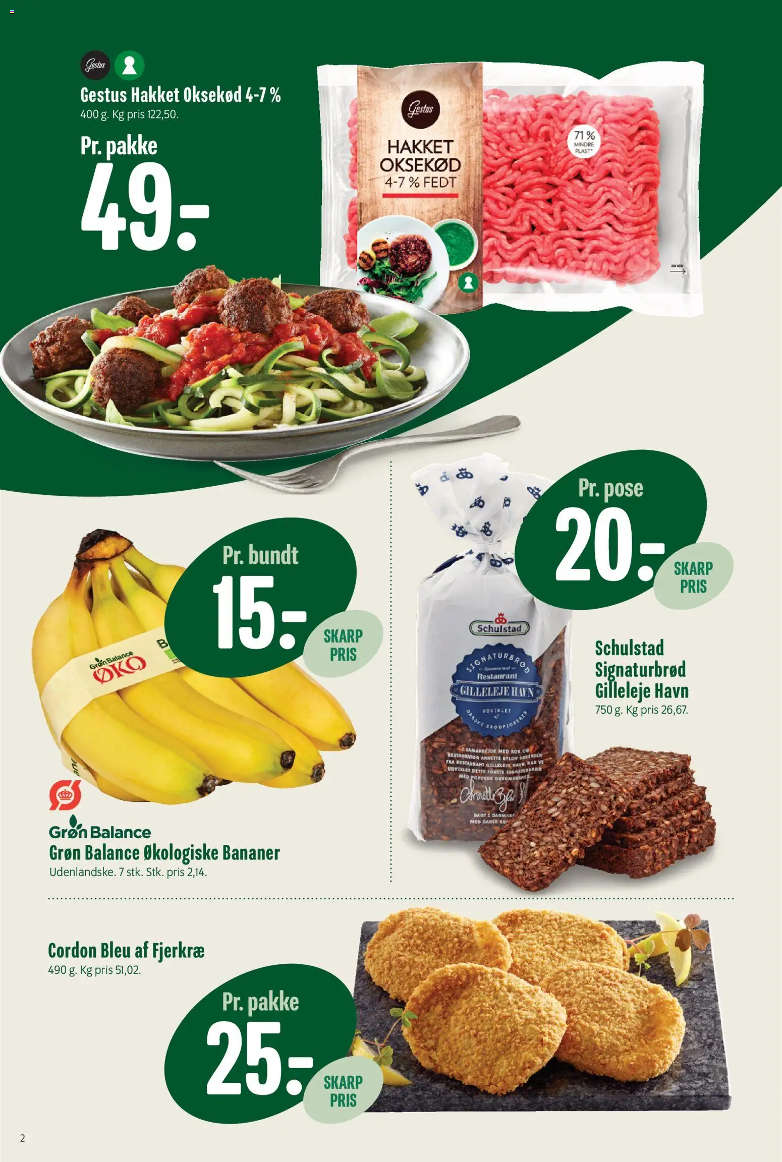 Min Købmand tilbudsavis – gyldig fra 17.04.2026 | Side: 2 | Produkter: Bananer, Oksekød