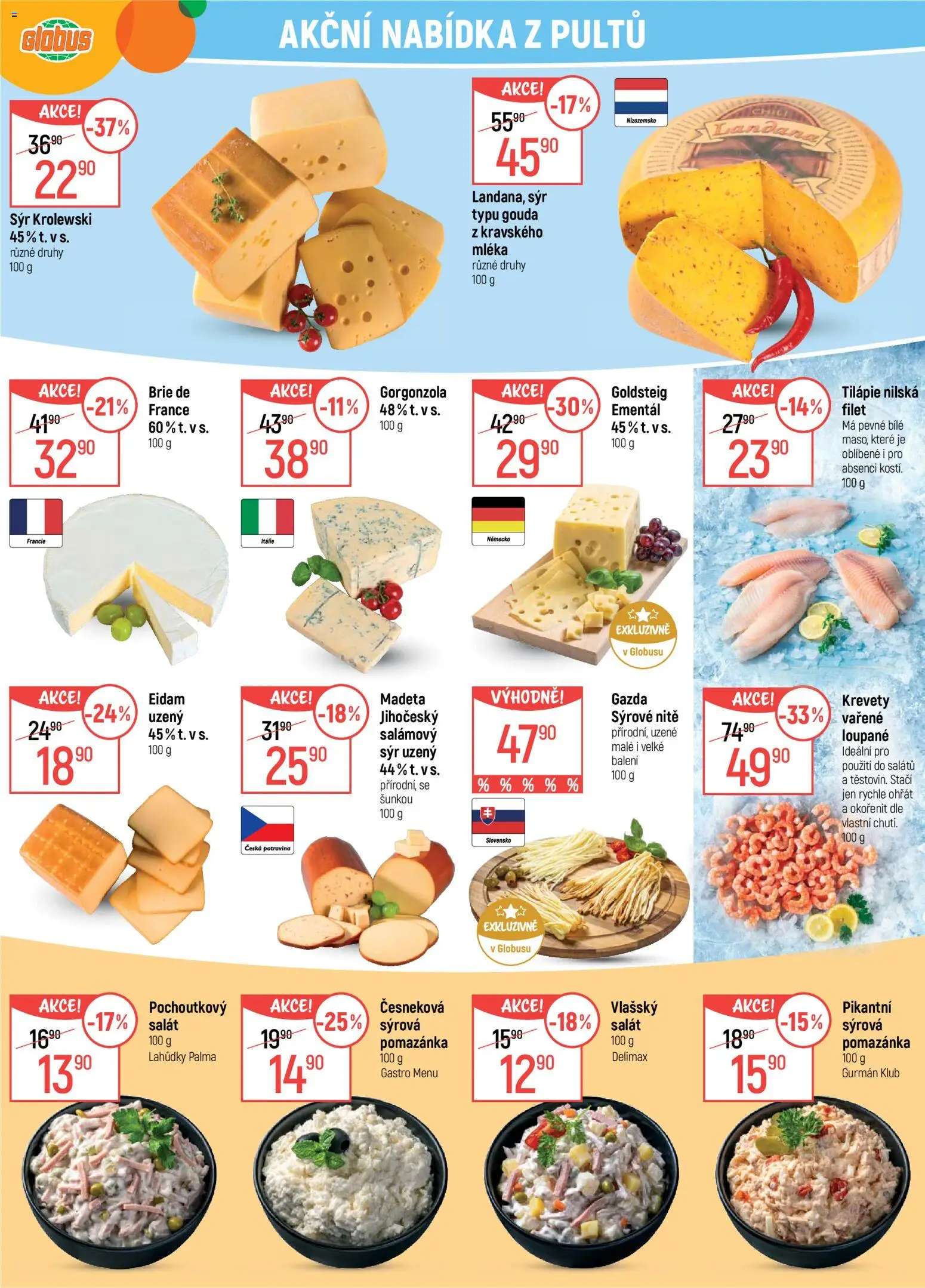 Globus leták - Karlovy Vary od 01.04.2026 | Strana: 7 | Produkty: Sýr, Tilapie, Filet, Krevety