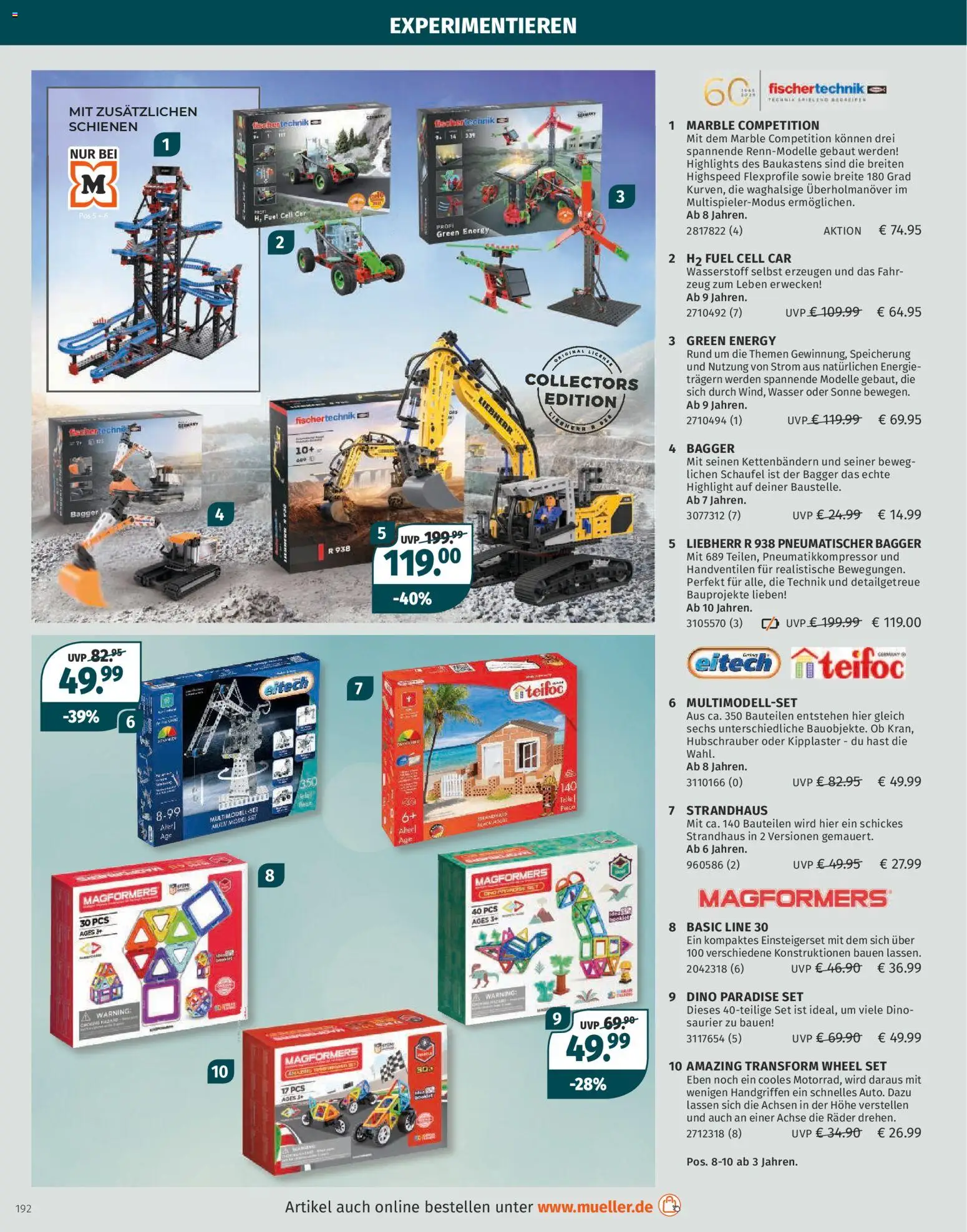 Müller Spielwarenkatalog – gültig ab 27.10.2025 | Seite: 192 | Produkte: Liebherr, Energy, Wasser