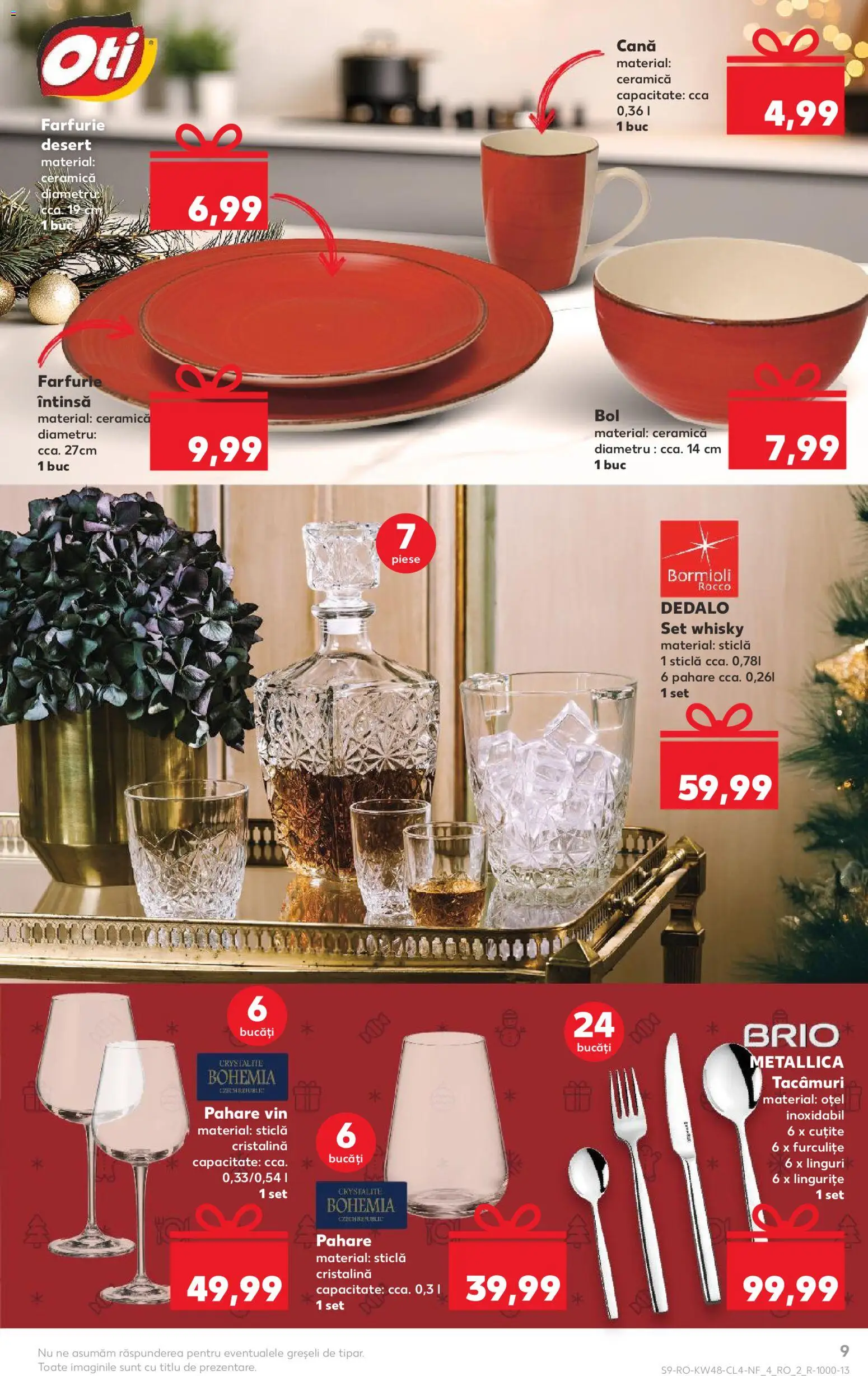 Noul catalog Kaufland – valabil de la 26.11.2025 | Pagină: 9 | Produse: Pahare, Linguri, Farfurie, Whiskey