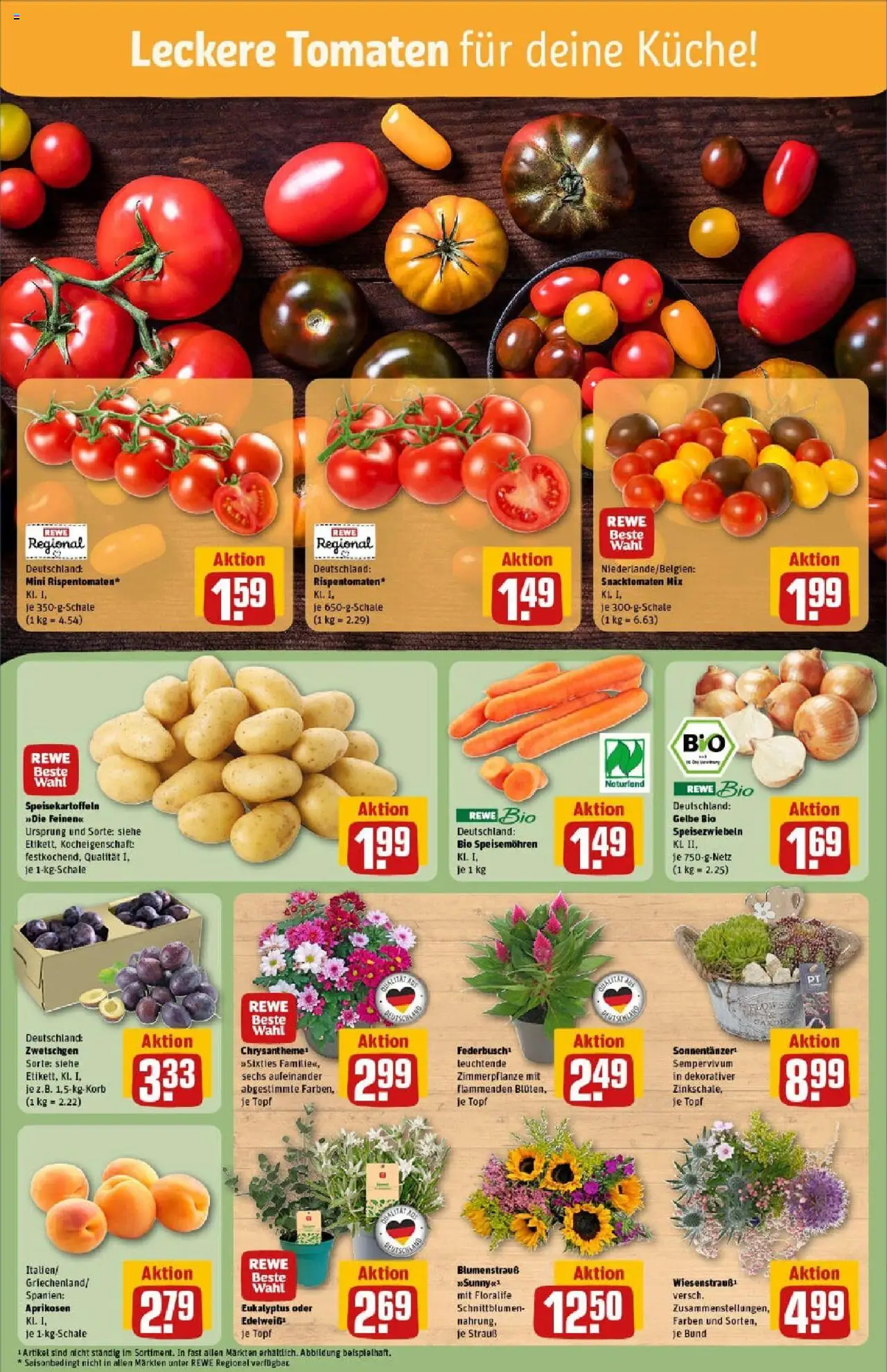 Rewe prospekt Weimar / Schöndorf	 - gültig ab dem 13.07.2025 | Seite: 7 | Produkte: Korb, Küche, Tomaten, Zwetschgen