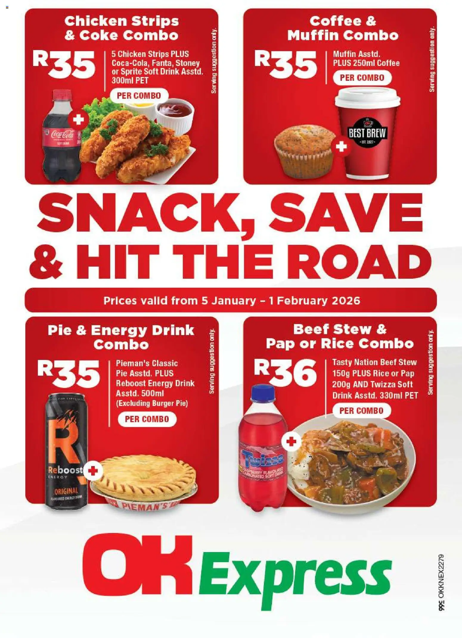 New OK Foods catalogue – valid from 05.01.2026 | Page: 1 | Products: Coke, Coffee, Beef, Stoney