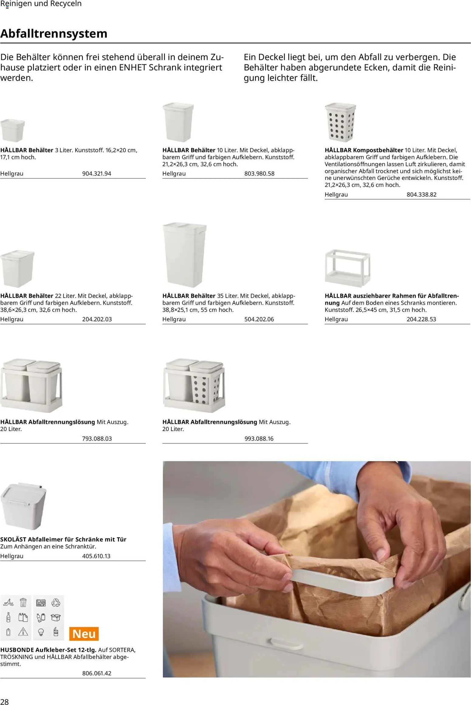 Ikea Hauswirtschaftsraum – gültig ab 01.04.2025 | Seite: 28 | Produkte: Schrank, Tür, Abfalleimer