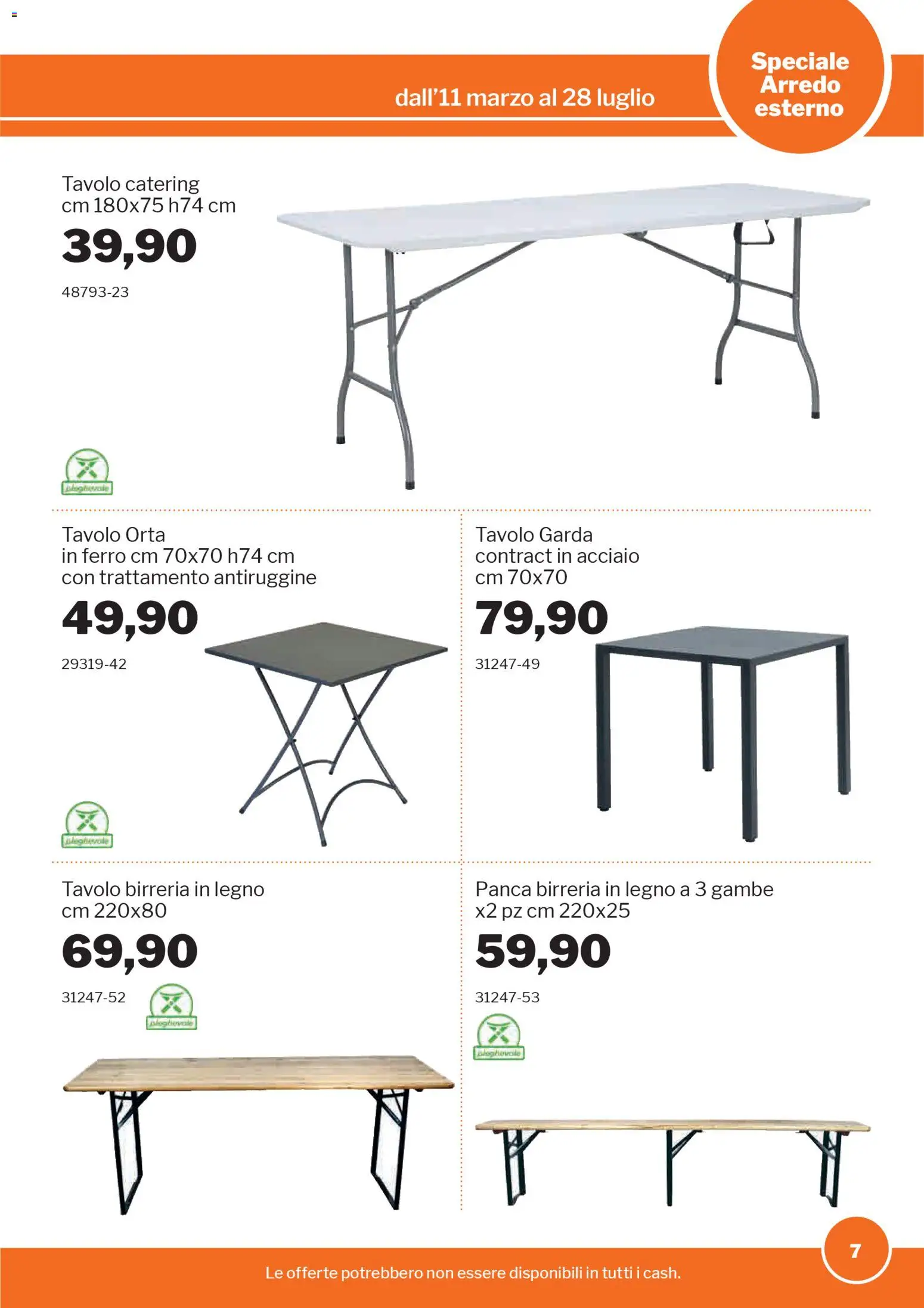 Volantino Sogegross del 11.03.2026 | Pagina: 7 | Prodotti: Panca, Tavolo