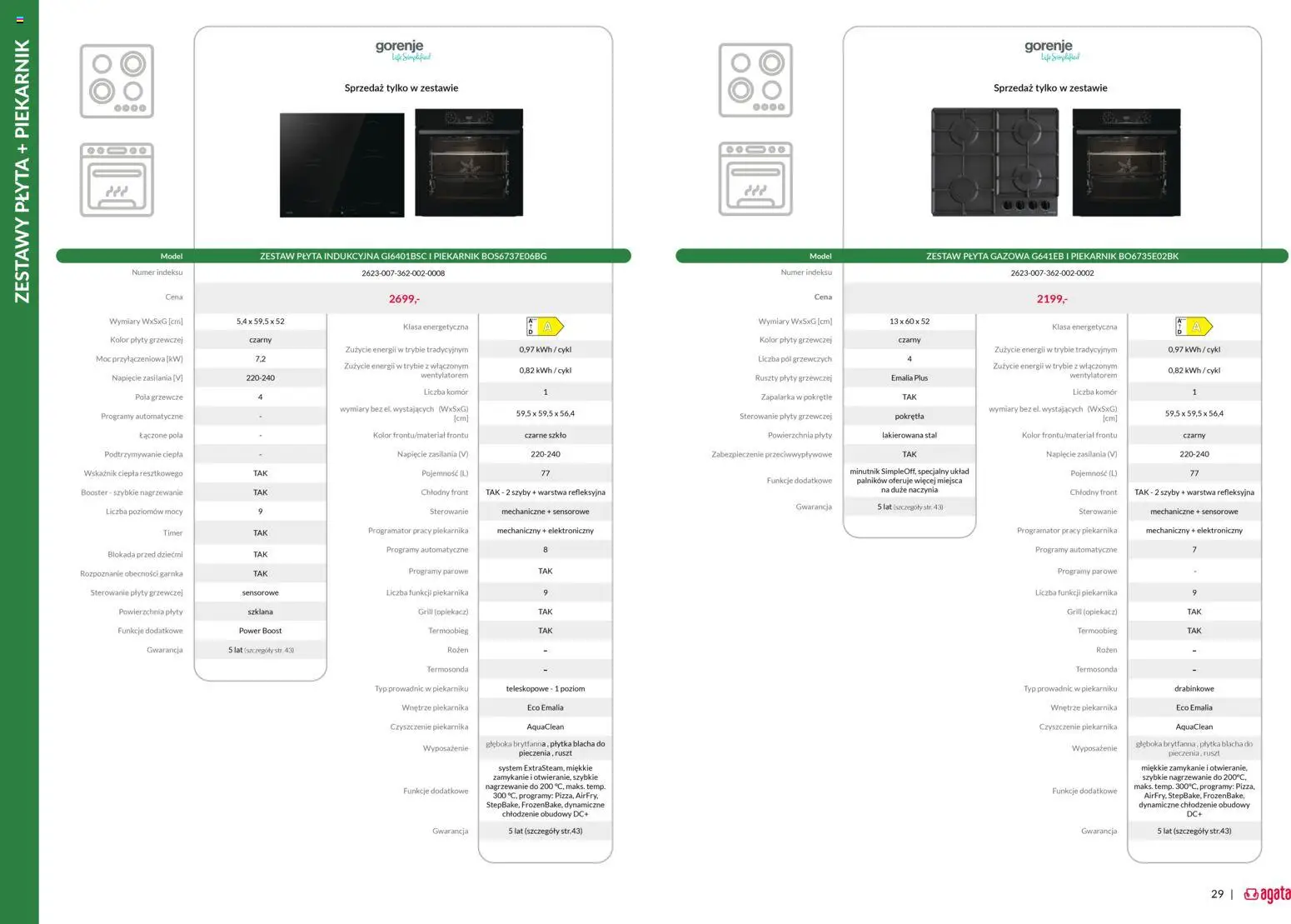 Salony Agata Gazetka - Gorenje od 05.12.2025 | Strona: 15 | Produkty: Płyta indukcyjna, Opiekacz, Plyty, Ruszt