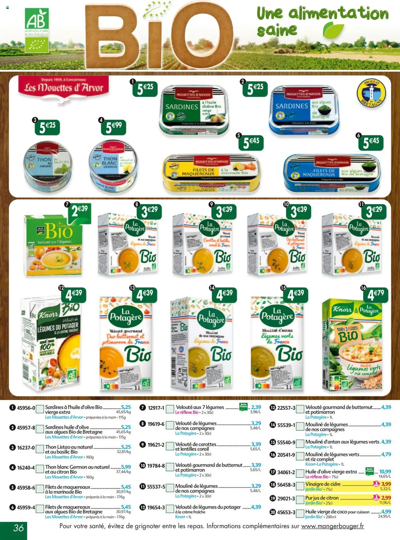  | Page: 36 | Produits: Carottes, Citron, Jus, Vinaigre de cidre