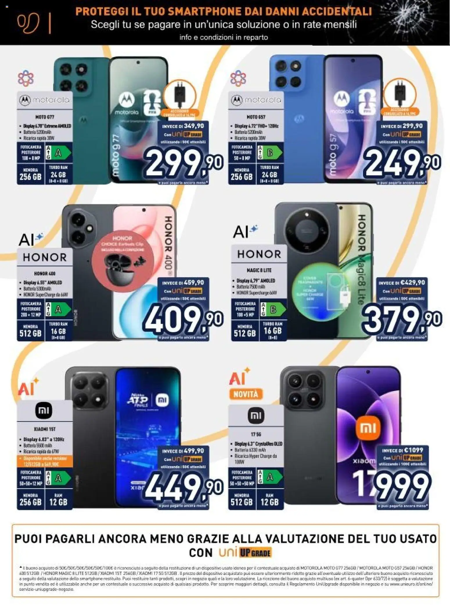 Volantino Unieuro del 20.03.2026 | Pagina: 15 | Prodotti: Xiaomi, Smartphone, Fotocamera, Batterie