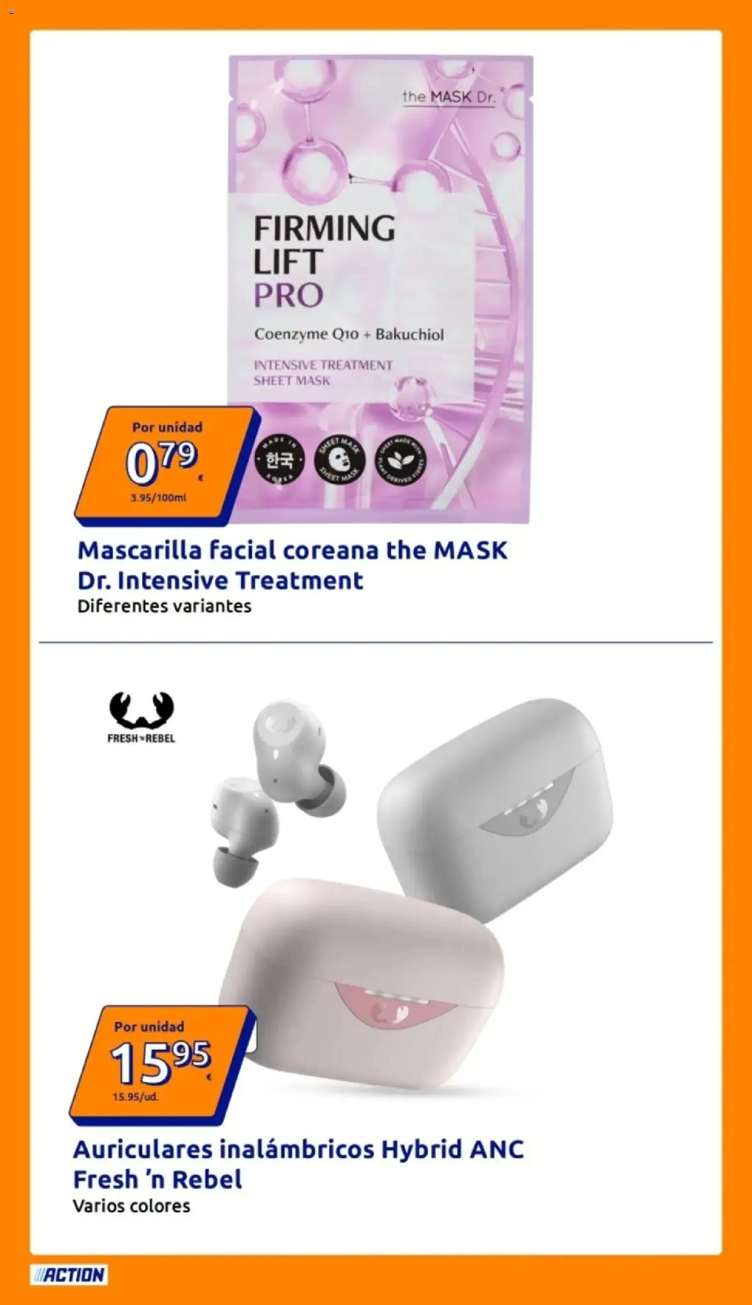 Action - Precios extremadamente bajos │ válido desde el 18.03.2026 | Página: 9 | Productos: Mascarilla facial, Auriculares