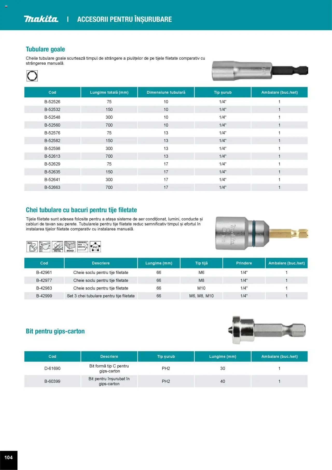 Noul catalog Makita – valabil de la 01.04.2025 | Pagină: 104