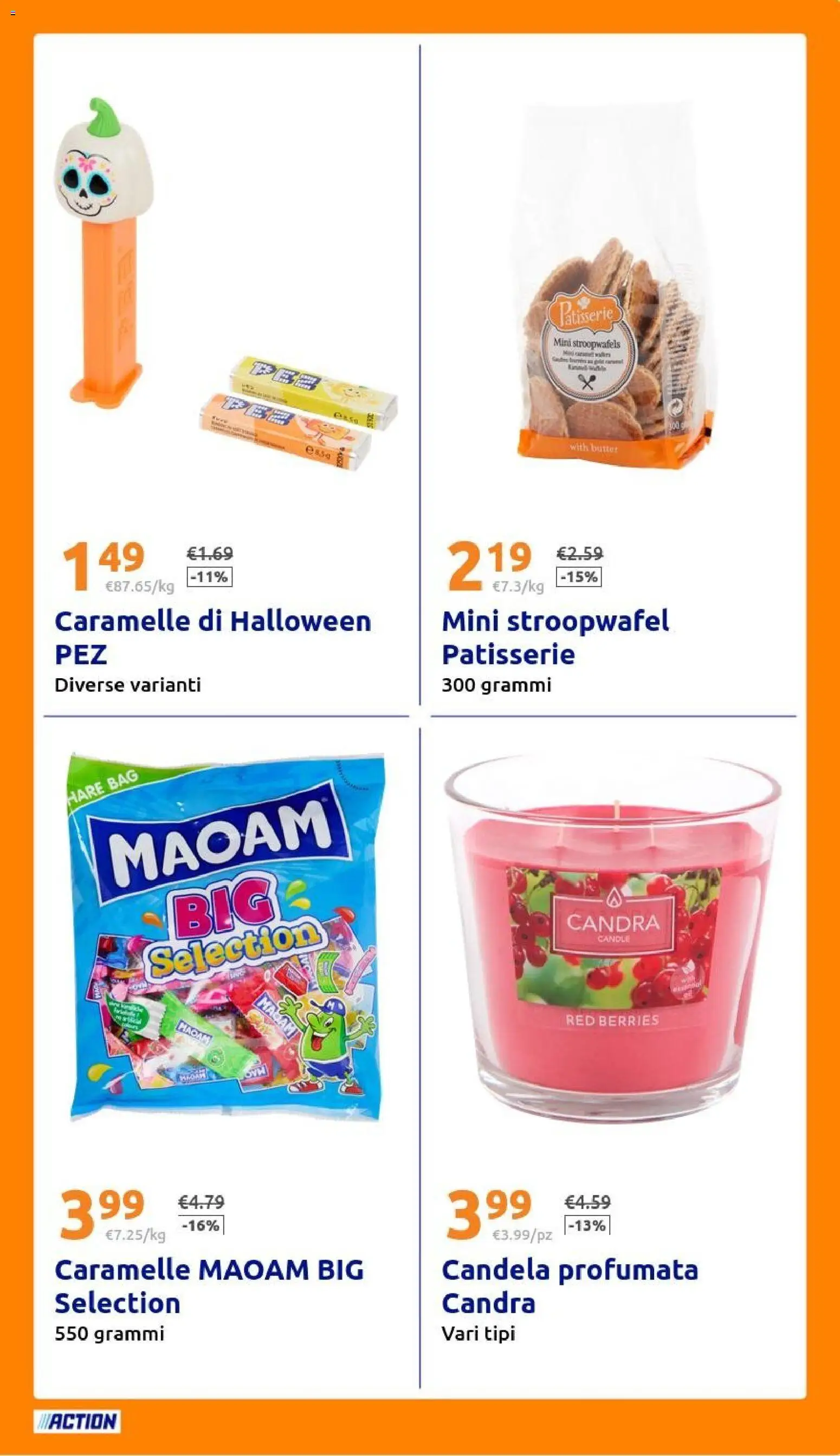 Volantino Action del 29.10.2025 | Pagina: 23 | Prodotti: Caramelle, Candela