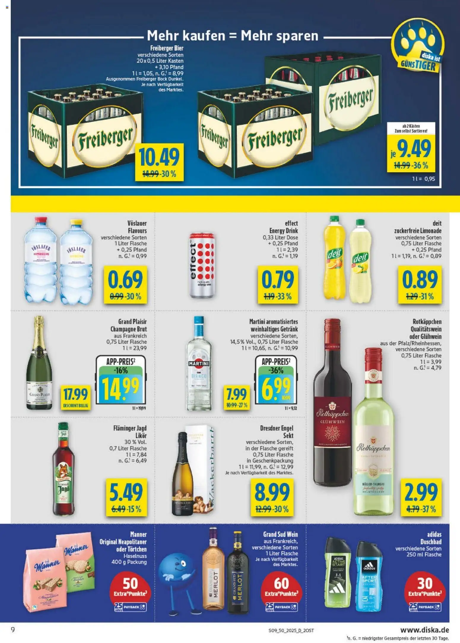 Diska - Diska Angebote Sachsen-Thüringen KW50 – gültig ab 08.12.2025 | Seite: 9 | Produkte: Bier, Likör, Merlot, Wein