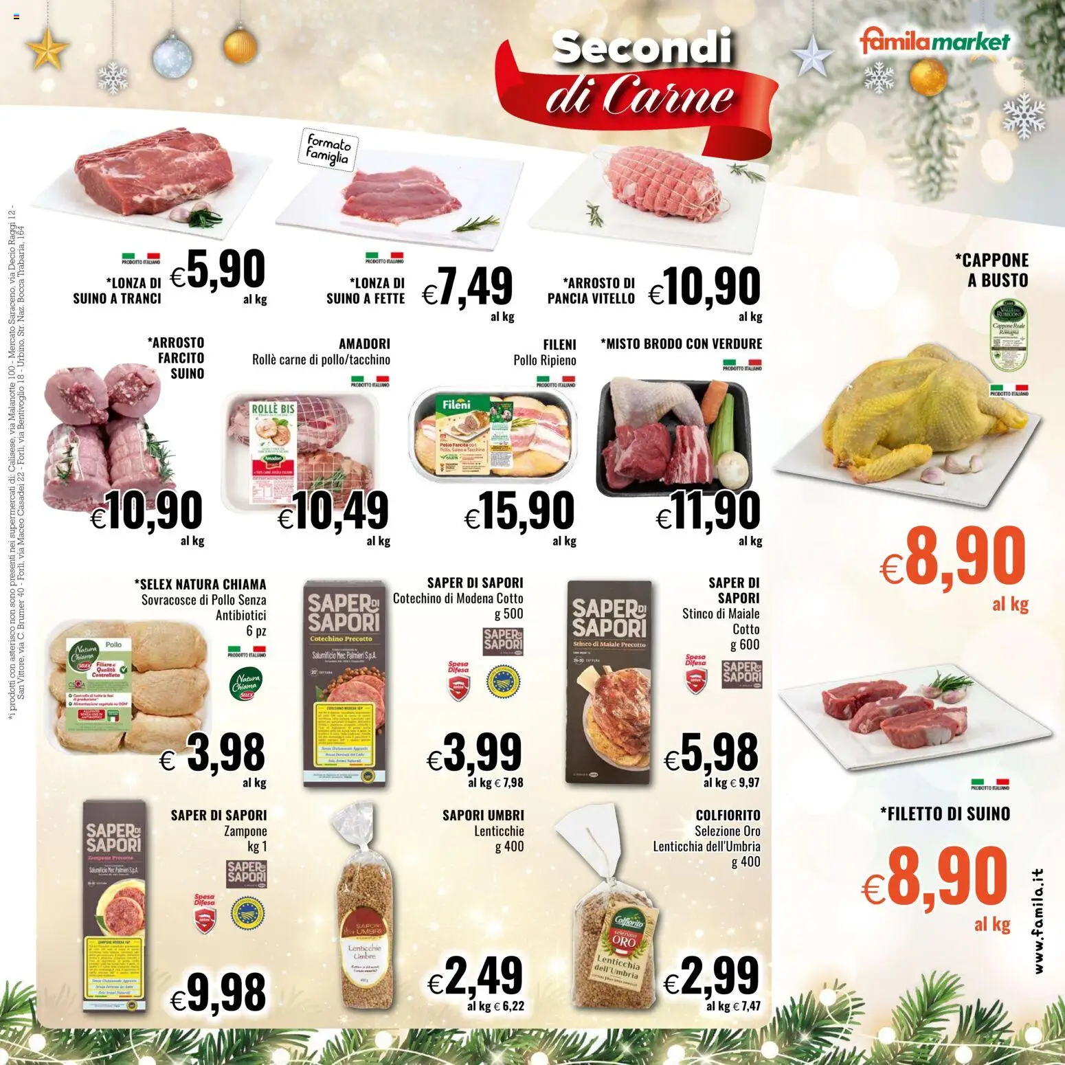 Volantino Famila del 11.12.2025 | Pagina: 7 | Prodotti: Pollo, Suino, Tacchino, Vitello