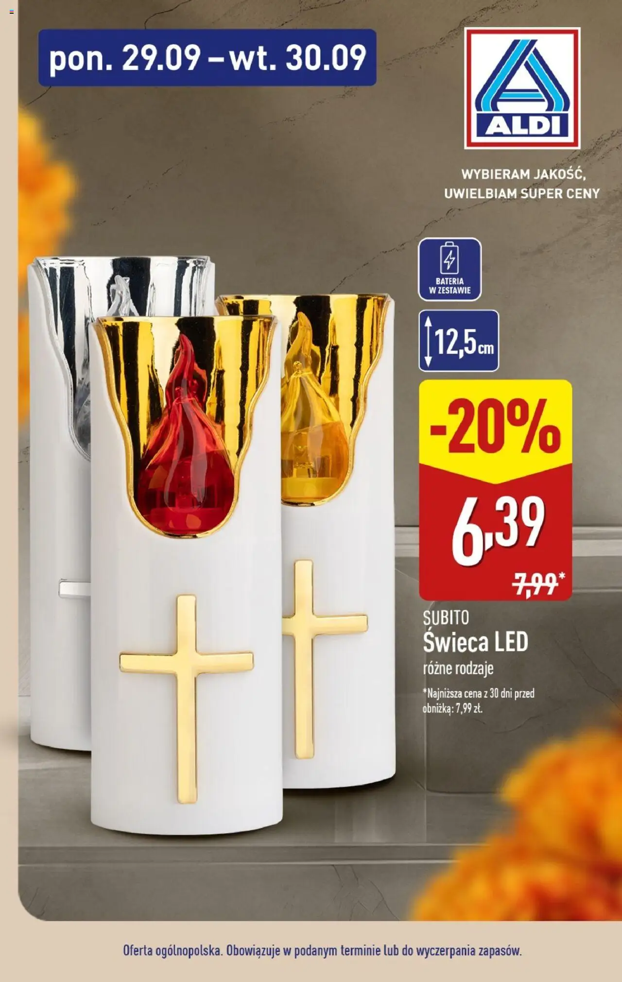 Aldi Gazetka - Znicze i wkłady w super cenach od 29.09.2025 | Strona: 6 | Produkty: Bateria