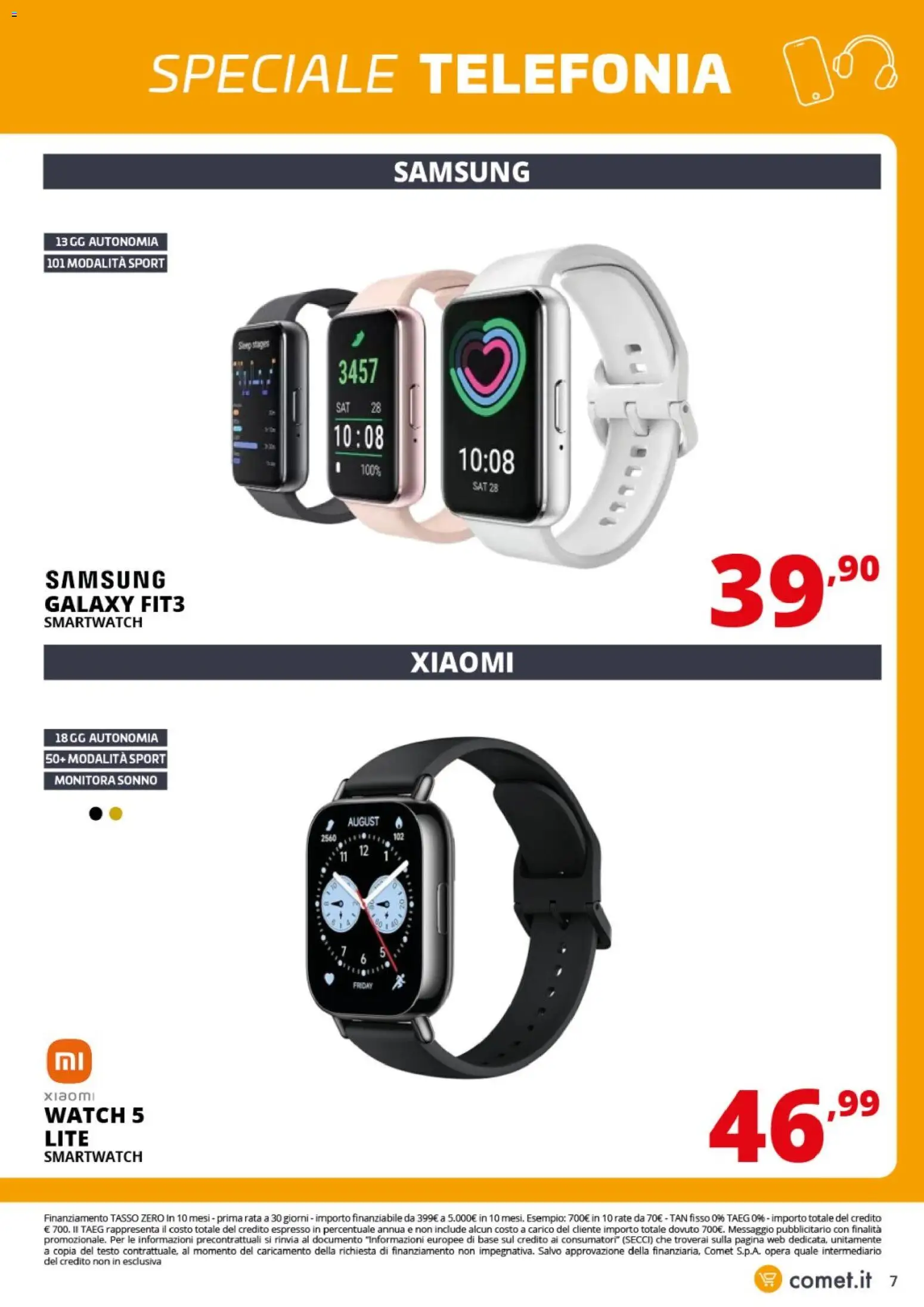 Volantino Comet del 24.04.2026 | Pagina: 7 | Prodotti: Xiaomi, Samsung Galaxy, Smartwatch, Samsung