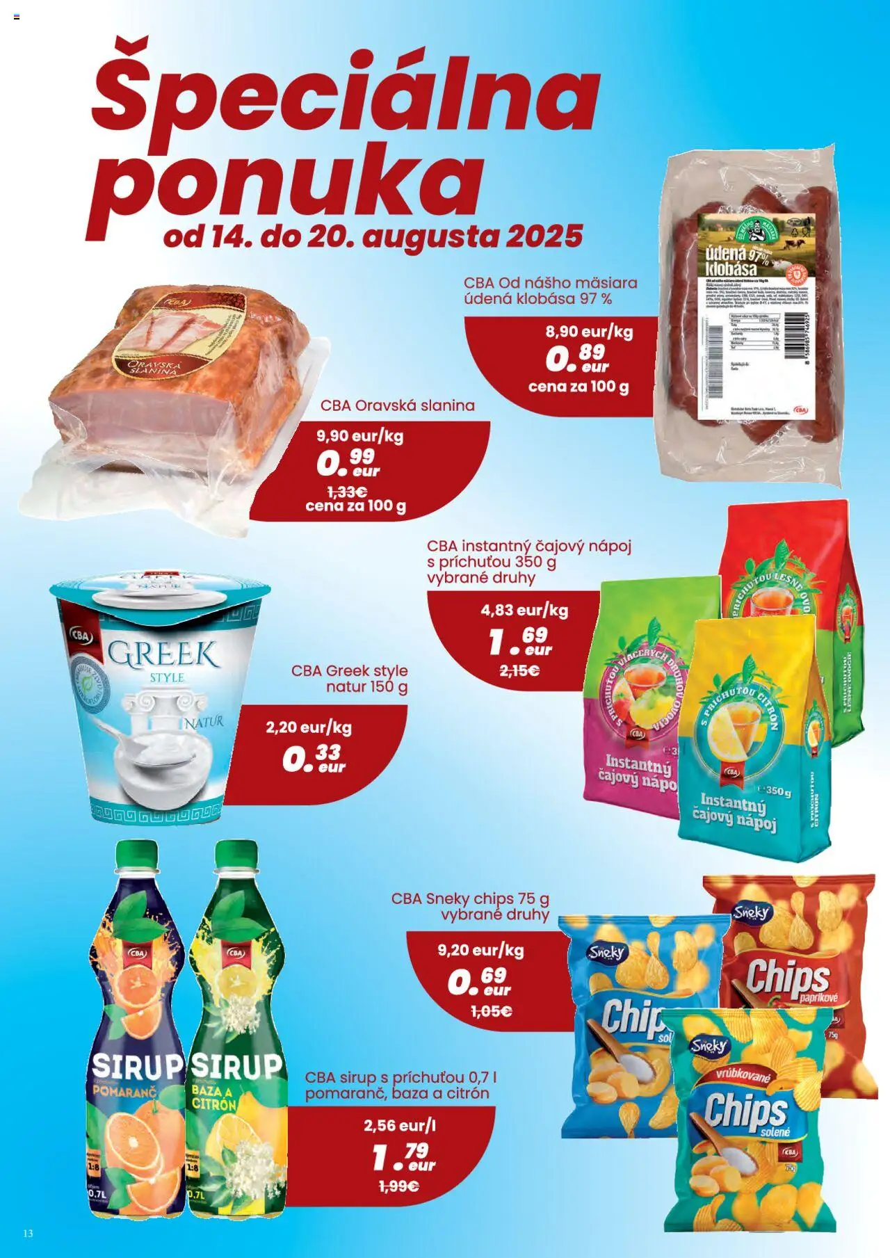 Nitrazdroj leták │ platný od 07.08.2025 | Strana: 13 | Produkty: Slanina, Klobása
