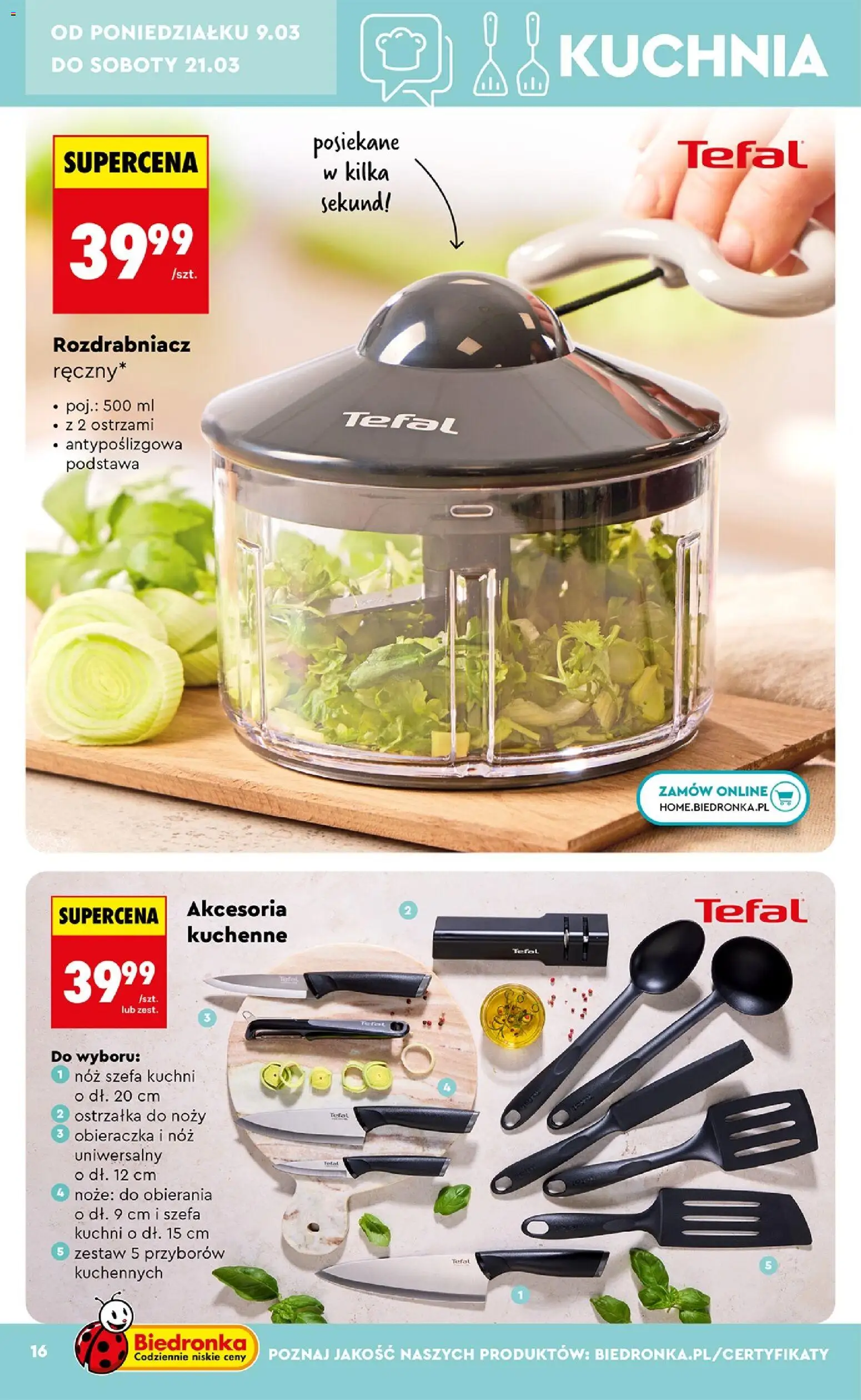Biedronka gazetka - Hity i inspiracje od 07.03.2026 | Strona: 16 | Produkty: Tefal