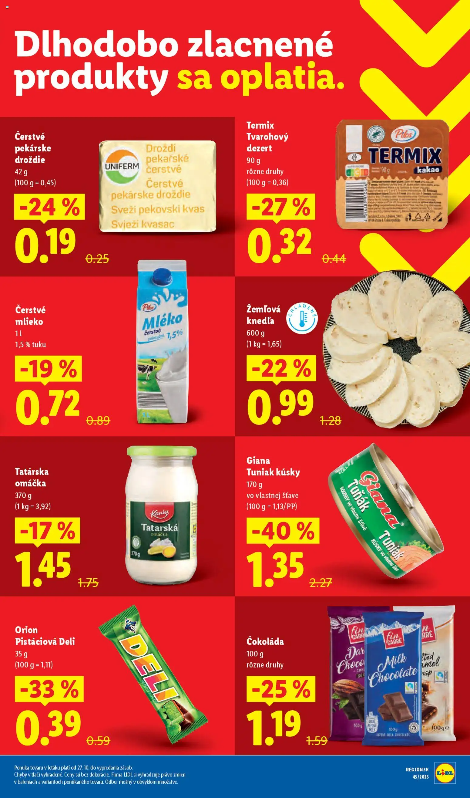 Nové Lidl akcie – leták je platný od 13.11.2025 | Strana: 7 | Produkty: Mlieko, Tuniak, Čokoláda, Kakao