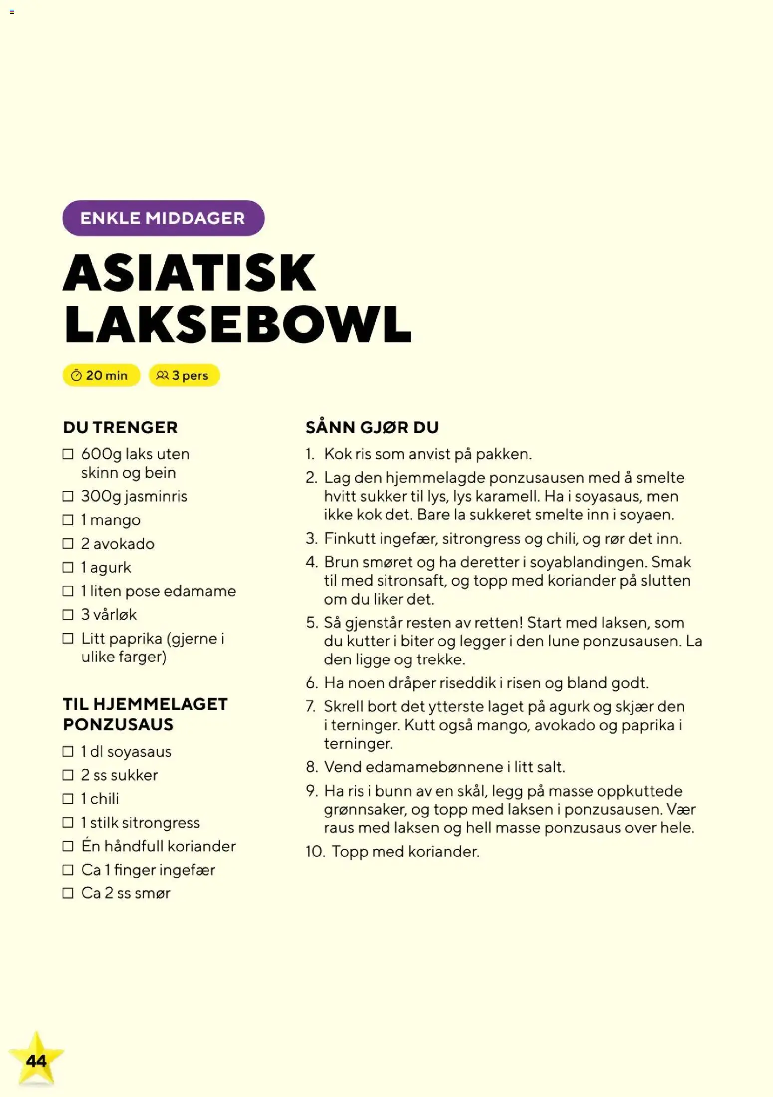 {H1} | Side: 44 | Produkter: Agurk, Avokado, Sukker, Topp