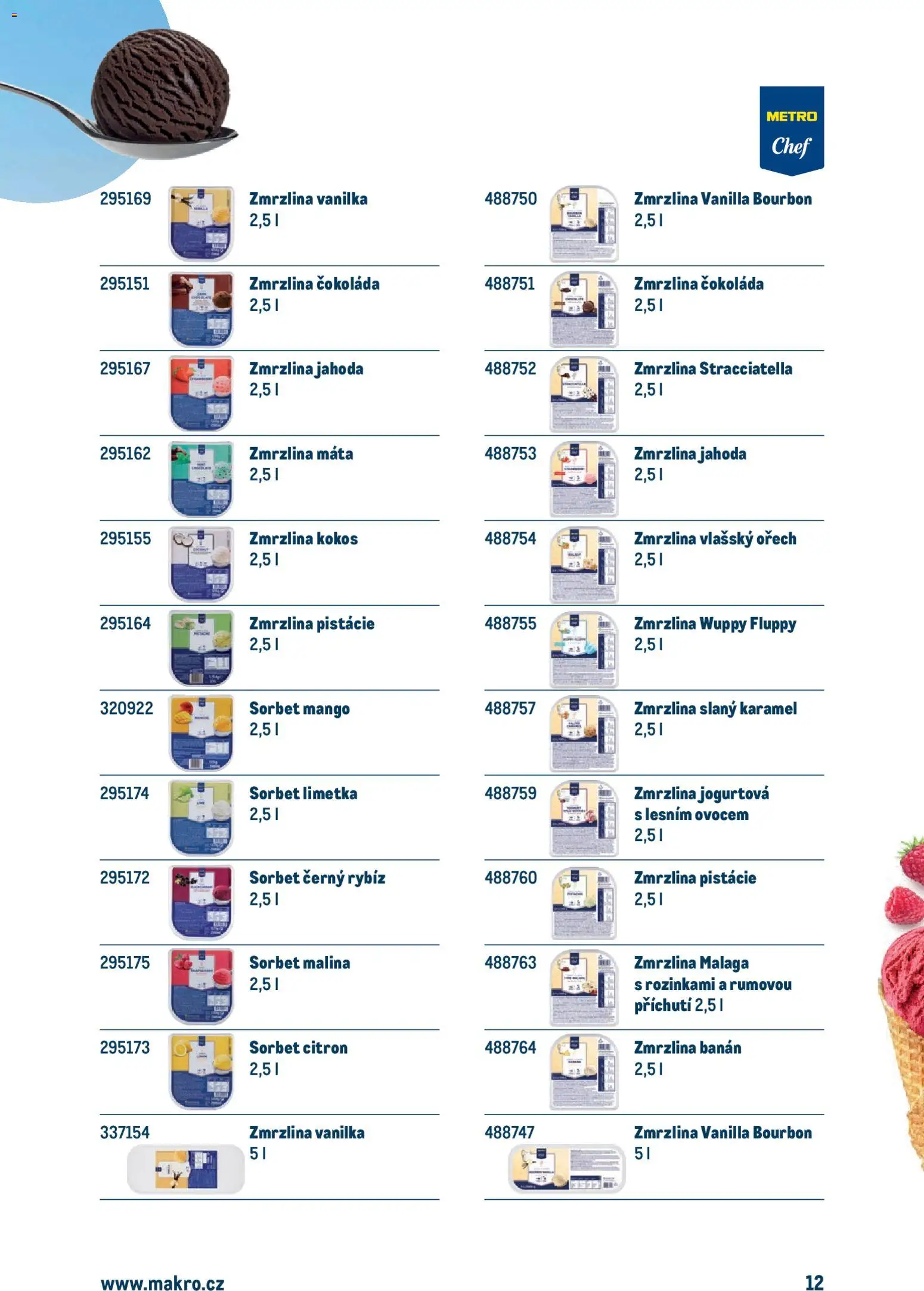 Makro leták - Doba zmrzlinová od 11.03.2026 | Strana: 12 | Produkty: Čokoláda, Pistácie, Zmrzlina, Banán